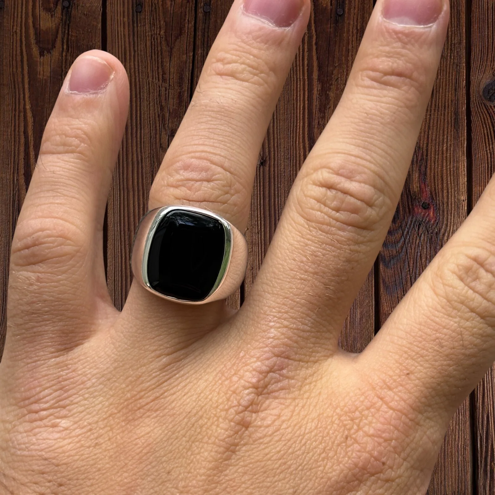 925 Sterling Silver Black Onyx Ring - Image 3