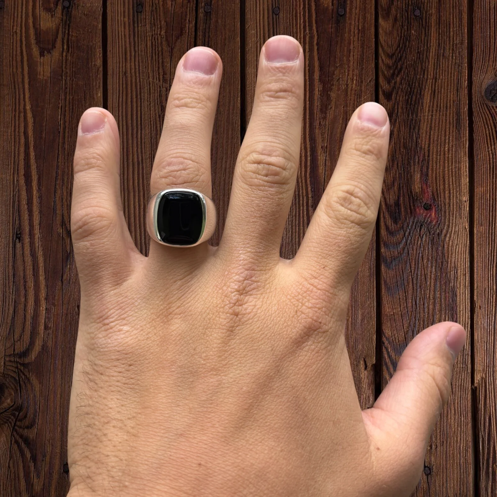 925 Sterling Silver Black Onyx Ring - Image 4