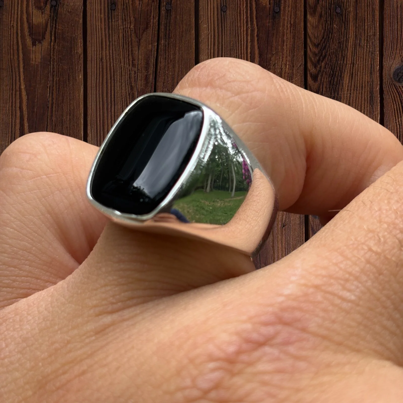 925 Sterling Silver Black Onyx Ring - Image 6