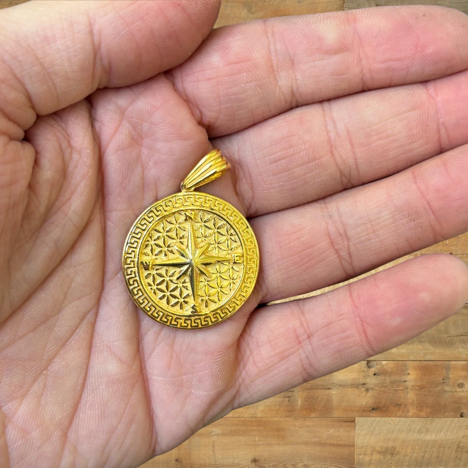 925 Sterling Silver Compass Pendant - Image 6