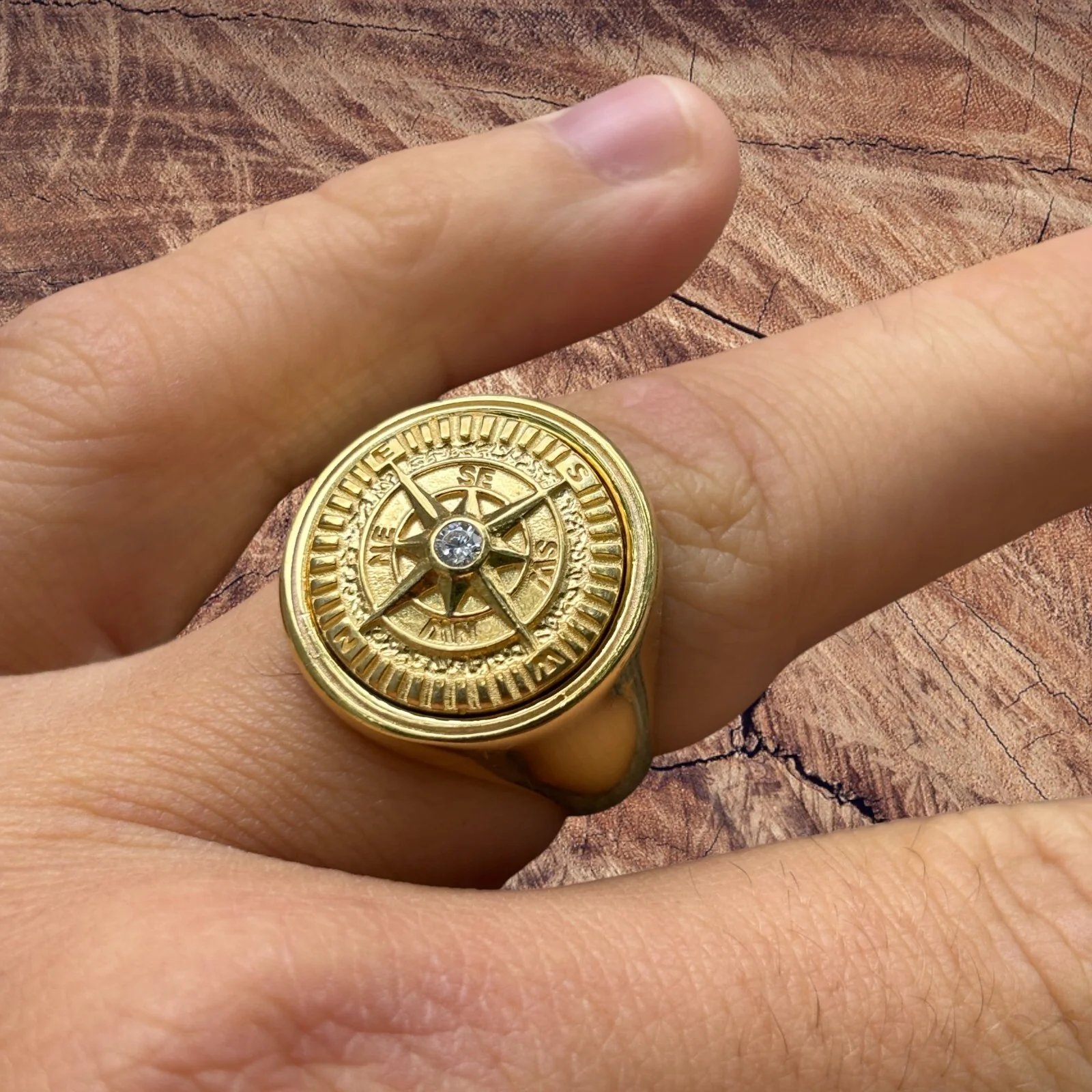 925 Sterling Silver Compass Ring - Image 10
