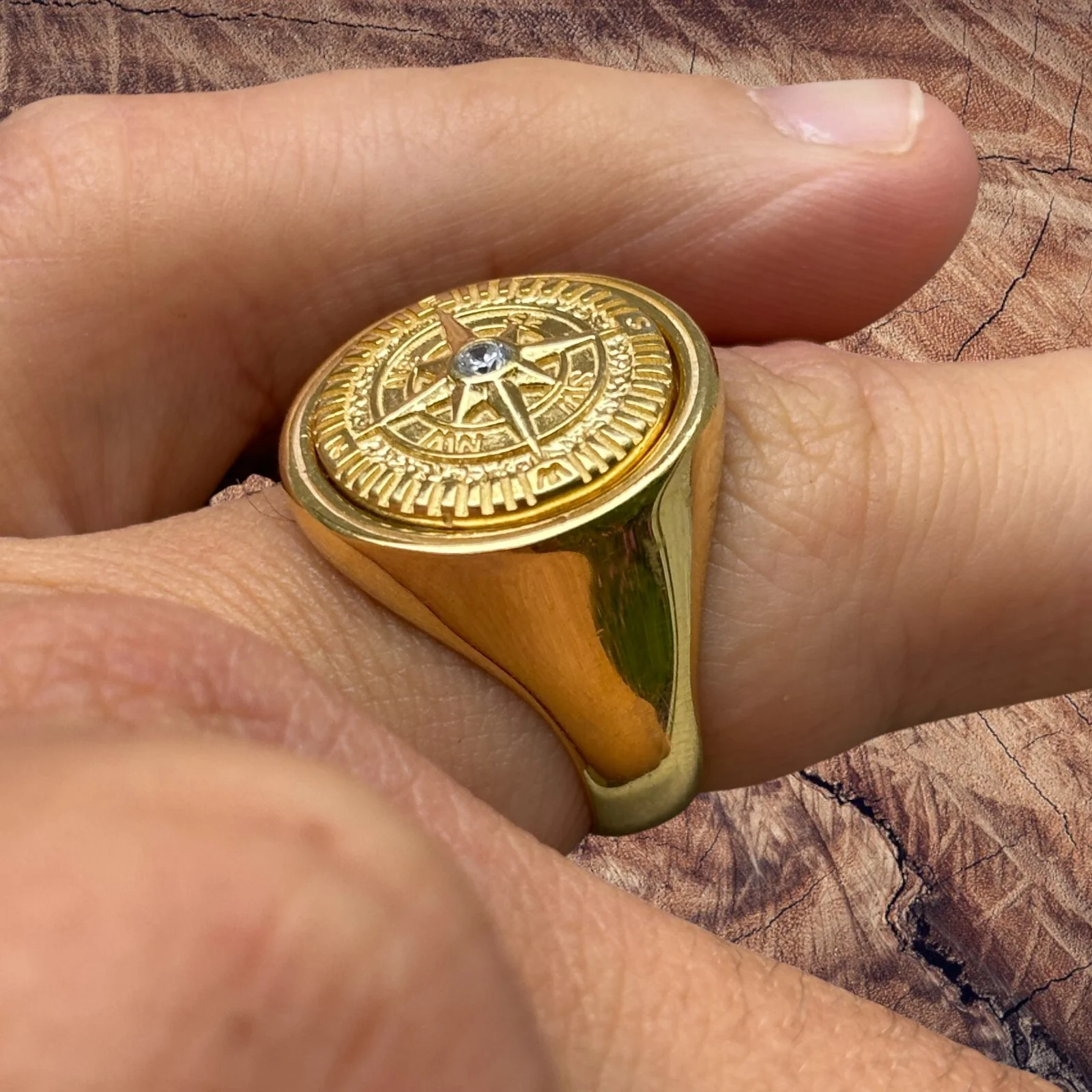 925 Sterling Silver Compass Ring - Image 11