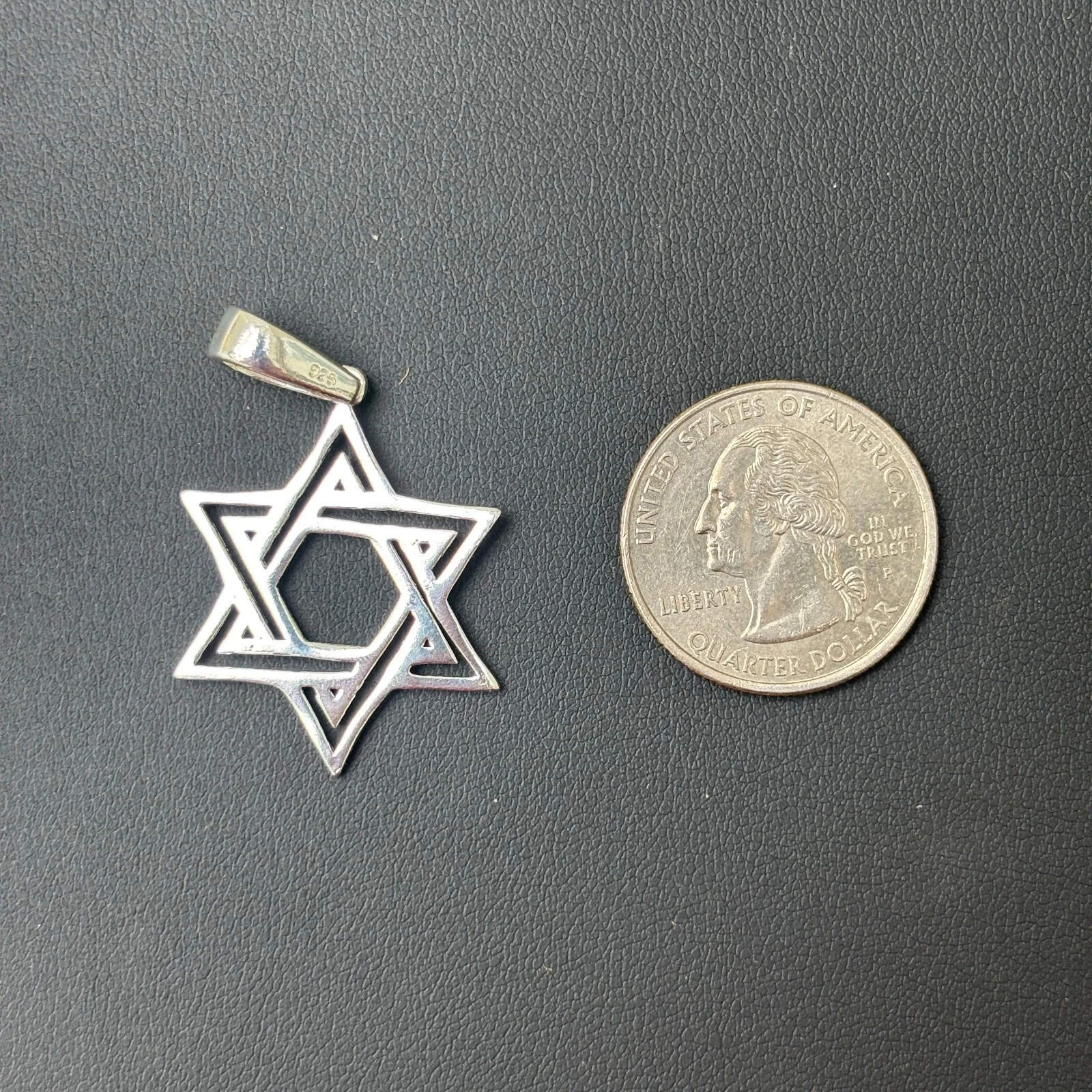 925 Sterling Silver Cutout Star of David Pendant - Image 6