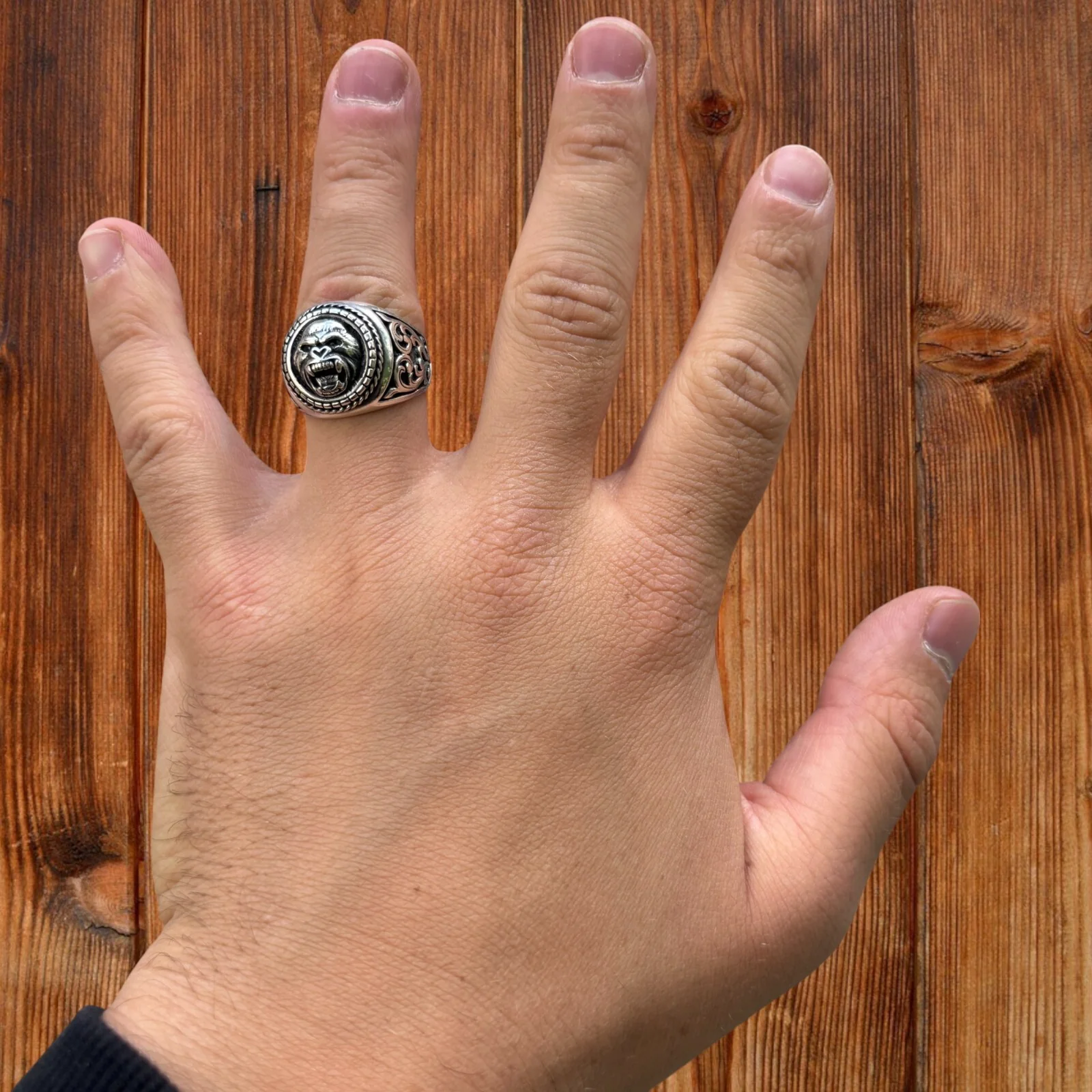 925 Sterling Silver Gorilla Ring - Image 6