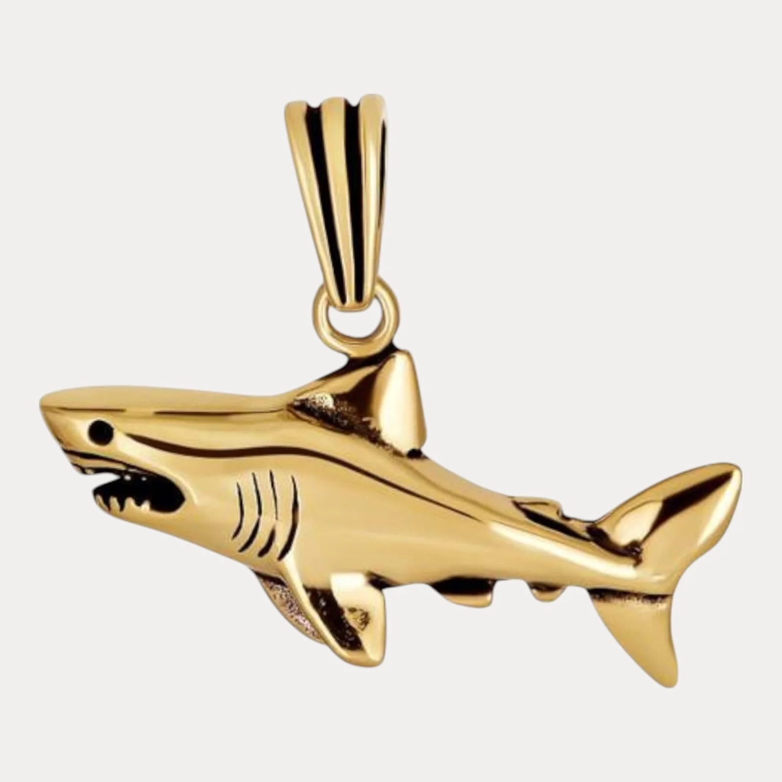 925 Sterling Silver Great White Shark Pendant - Image 2