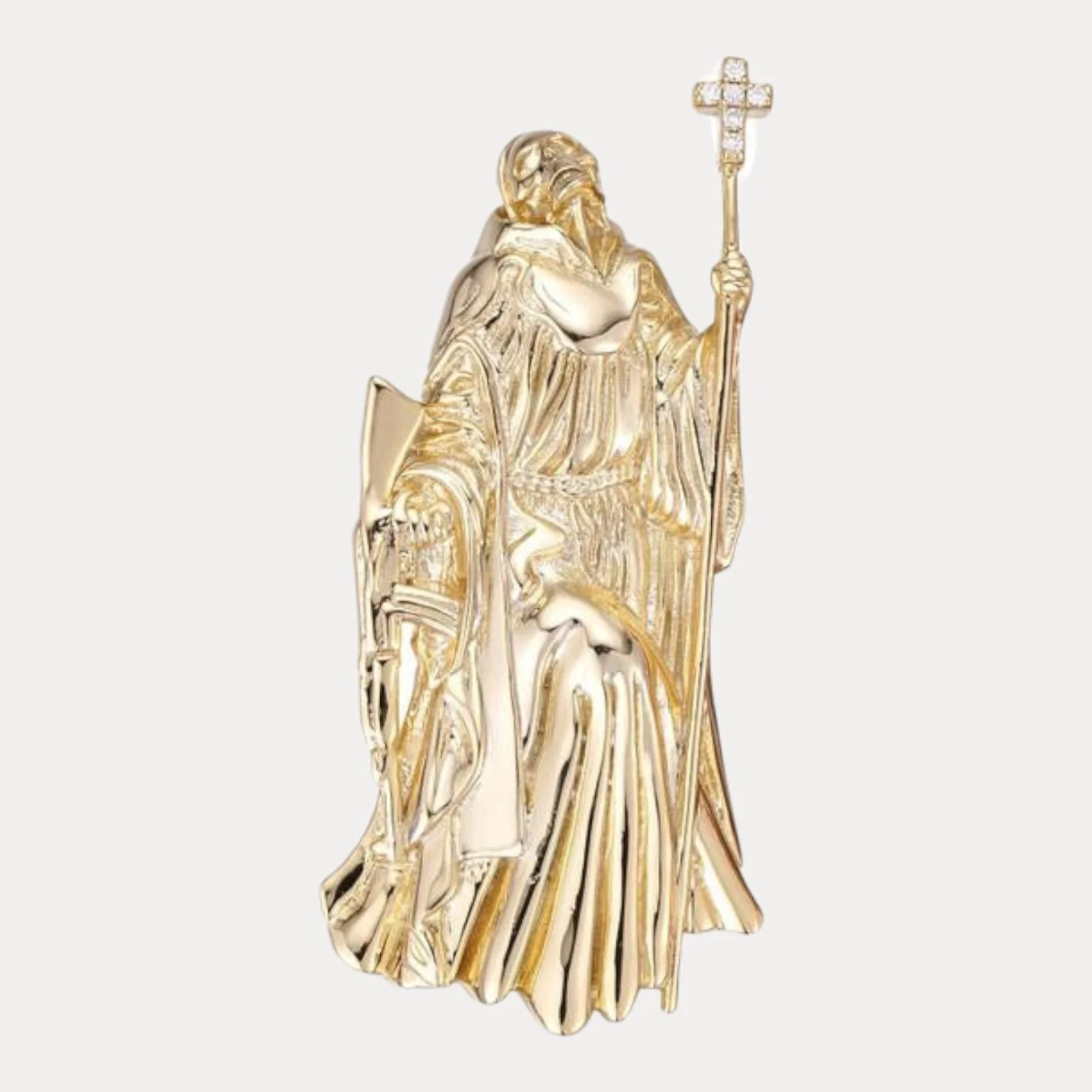 925 Sterling Silver Grim Reaper Pendant With Moissanite - Image 2