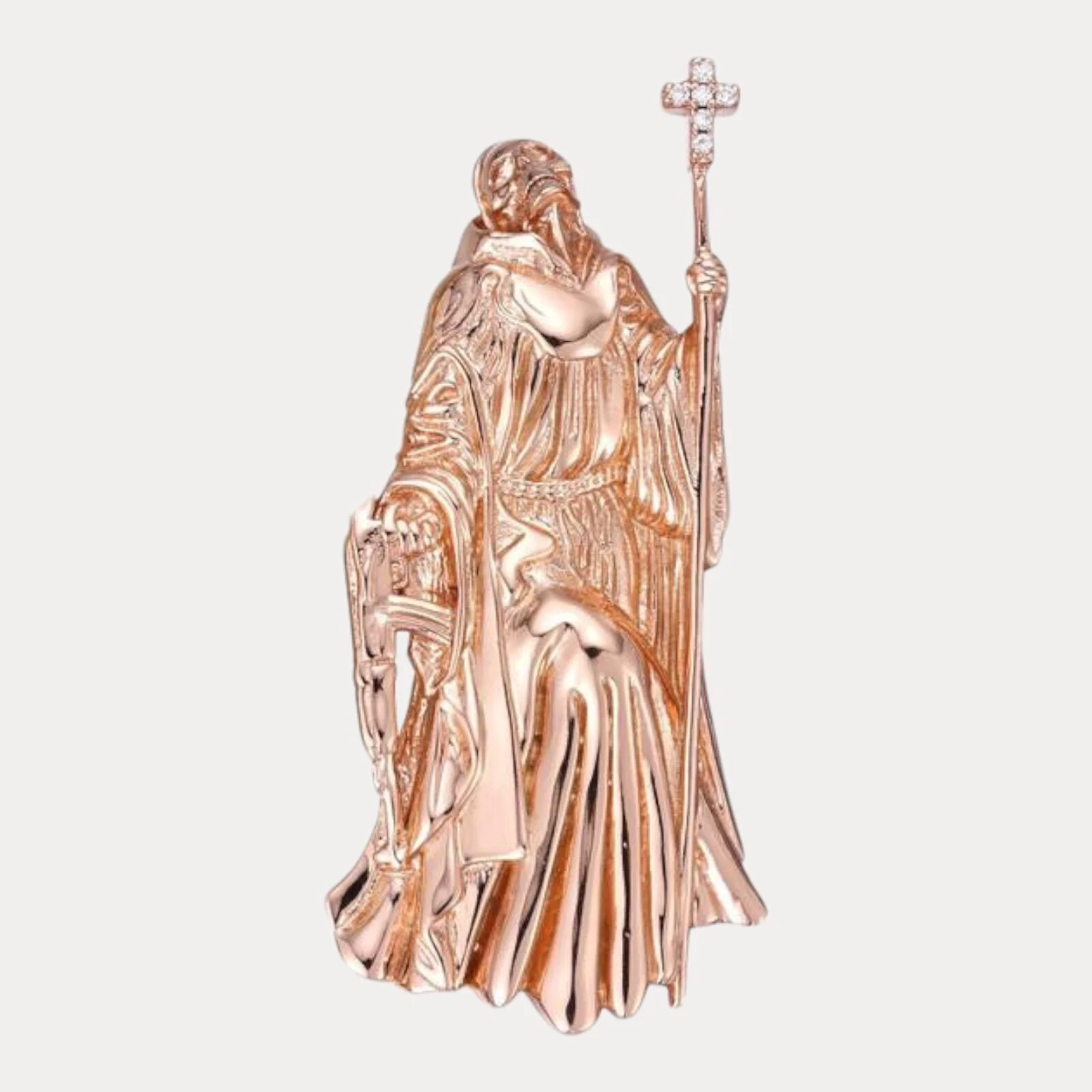 925 Sterling Silver Grim Reaper Pendant With Moissanite - Image 3