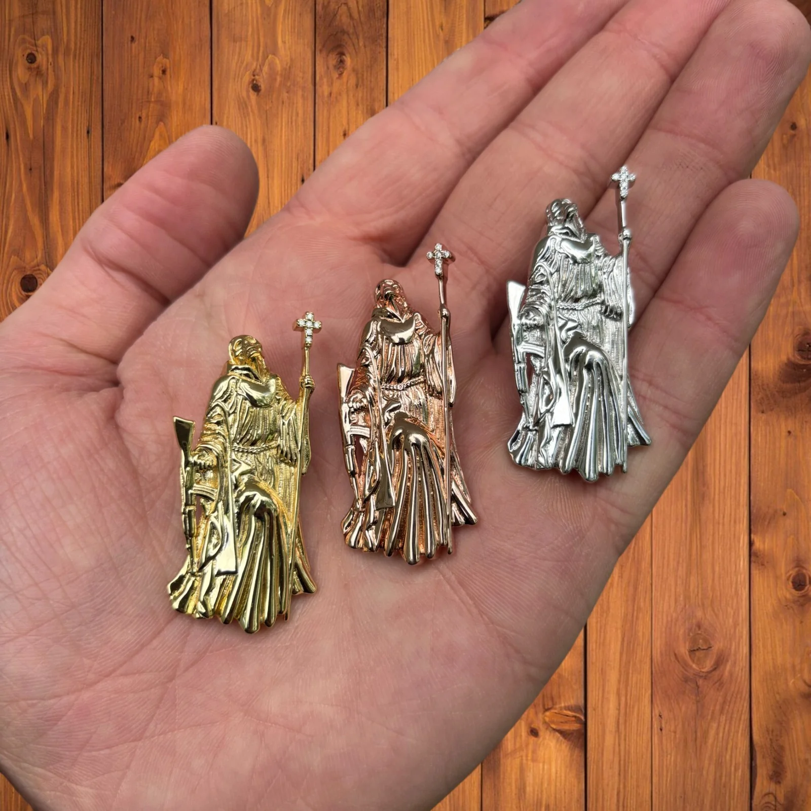 925 Sterling Silver Grim Reaper Pendant With Moissanite - Image 4