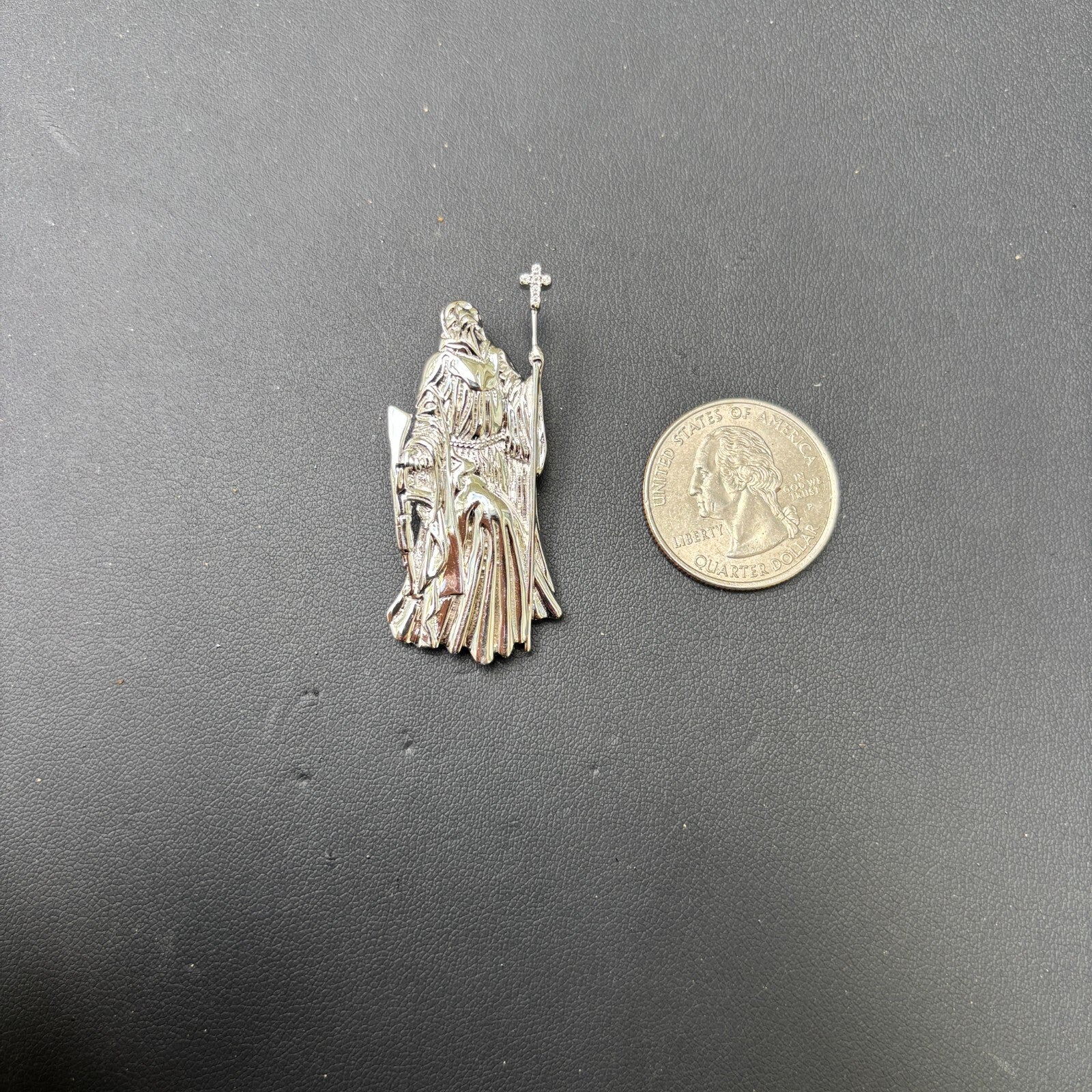 925 Sterling Silver Grim Reaper Pendant With Moissanite - Image 8