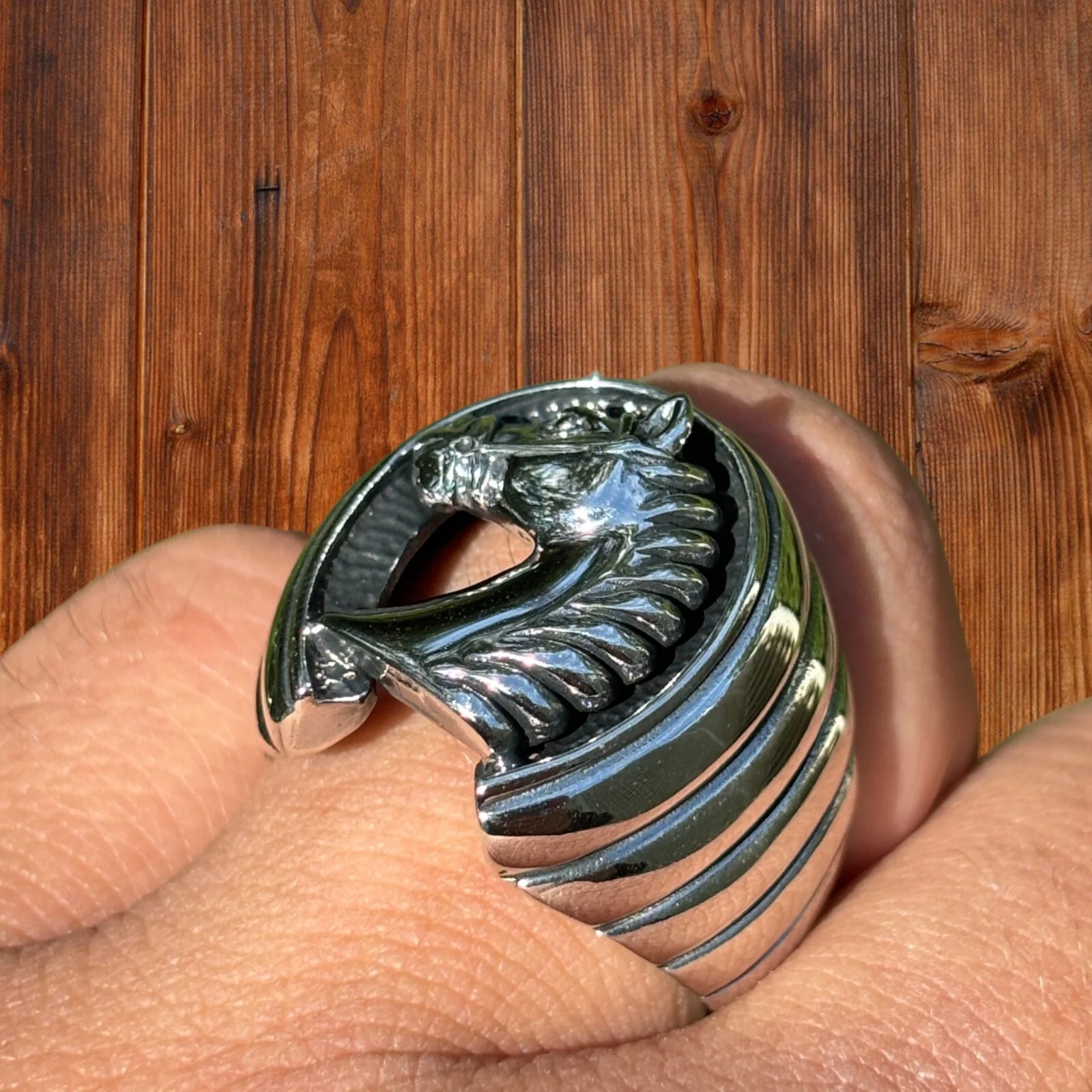 925 Sterling Silver Horseshoe Ring - Image 3