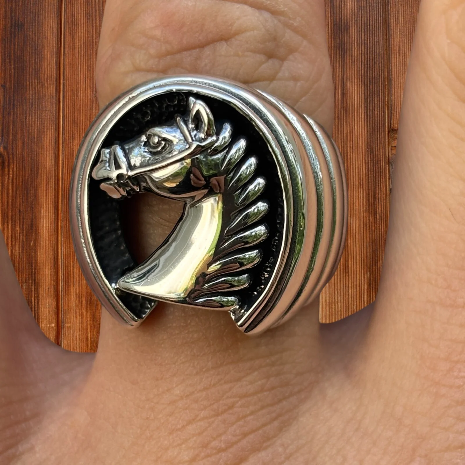 925 Sterling Silver Horseshoe Ring - Image 5
