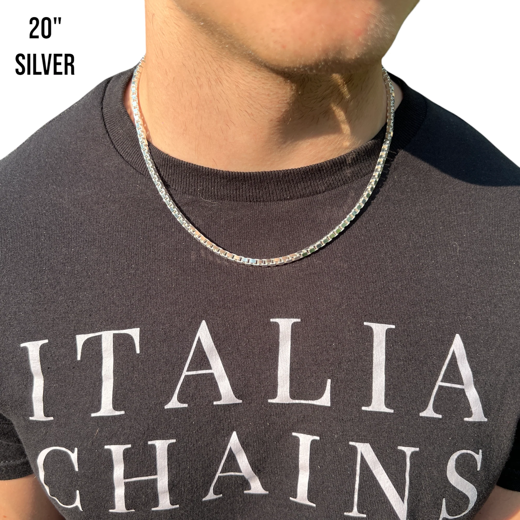 925 Sterling Silver 4mm Box Chain Necklace - Image 11