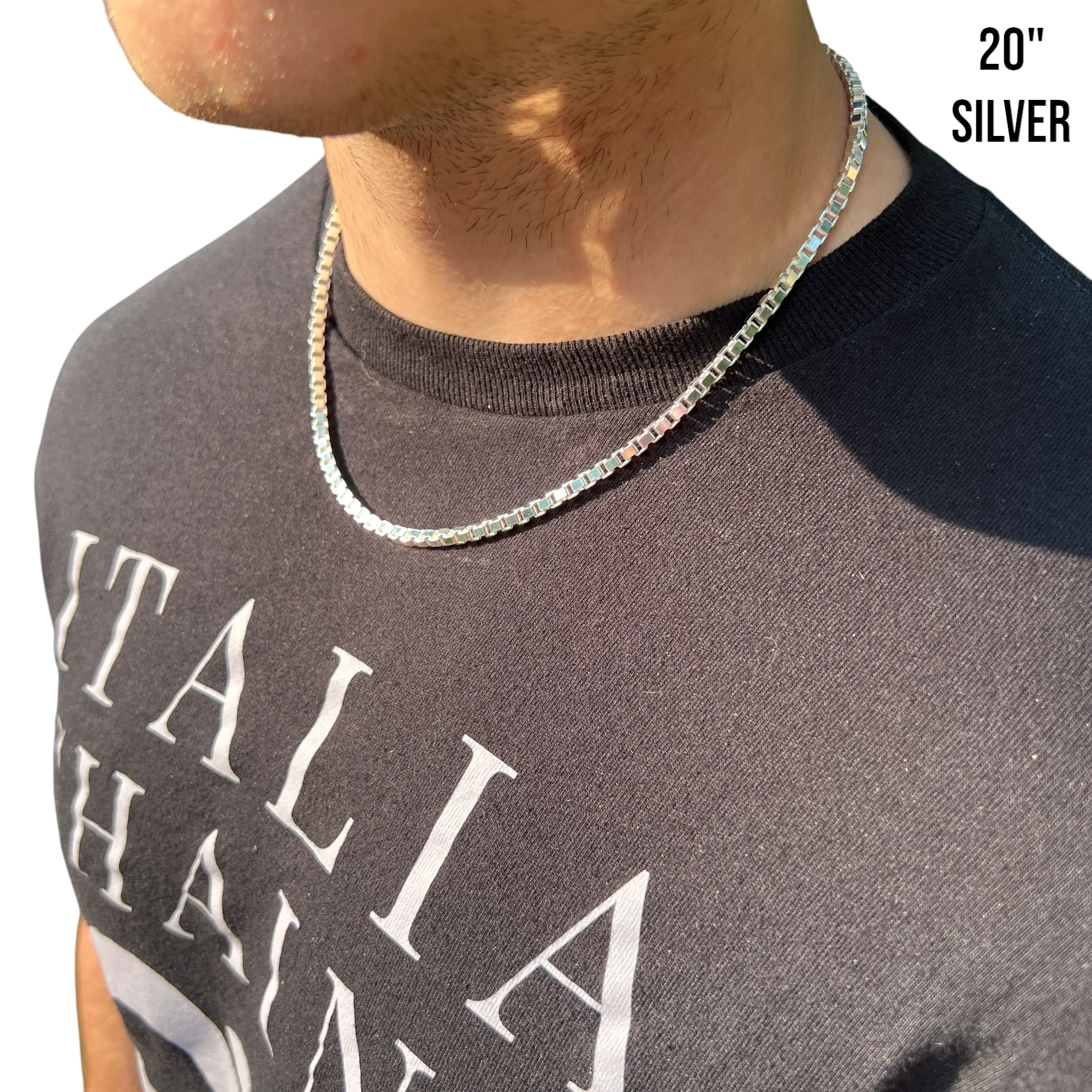 925 Sterling Silver 4mm Box Chain Necklace - Image 12