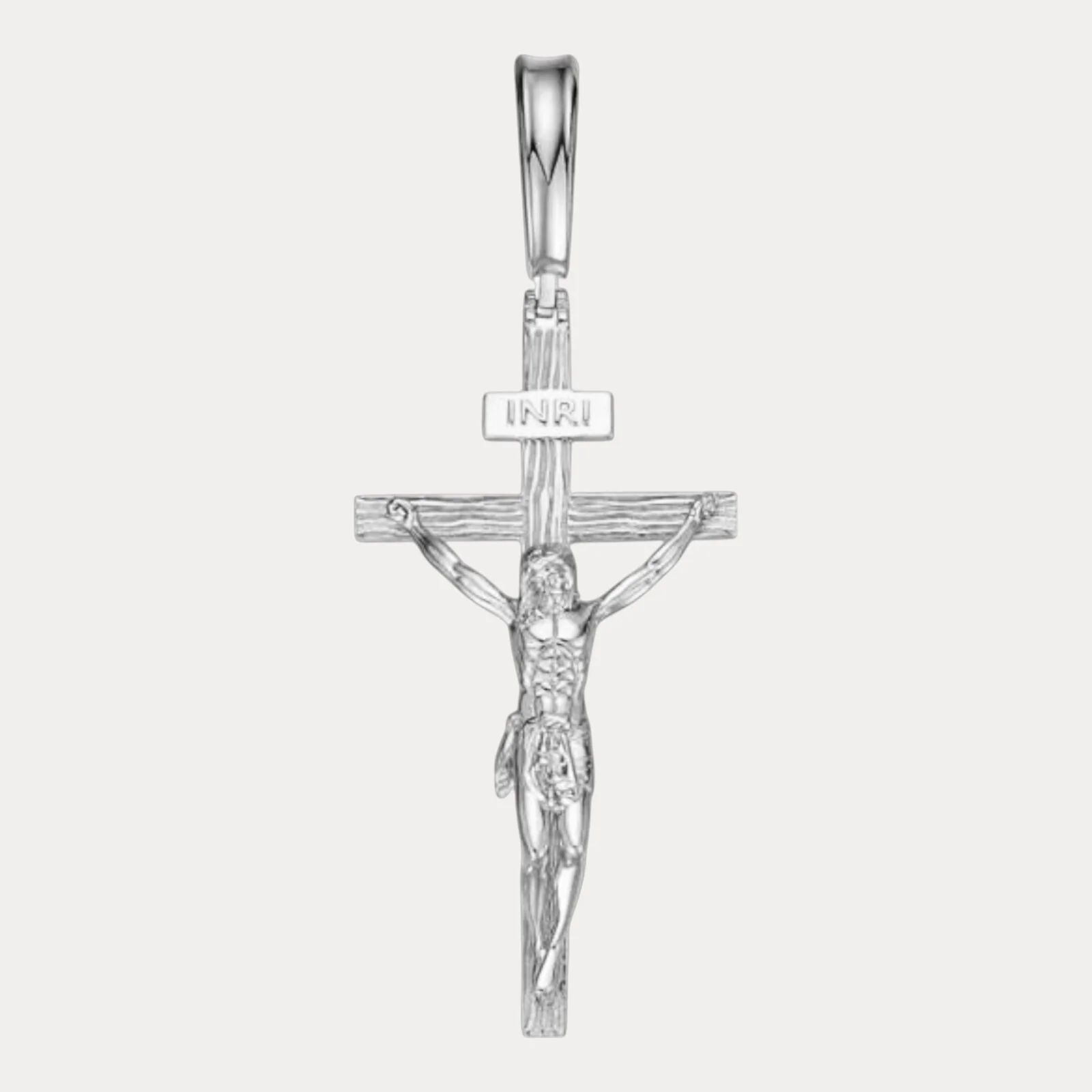 925 Sterling Silver Jesus on Wooden Cross Pendant