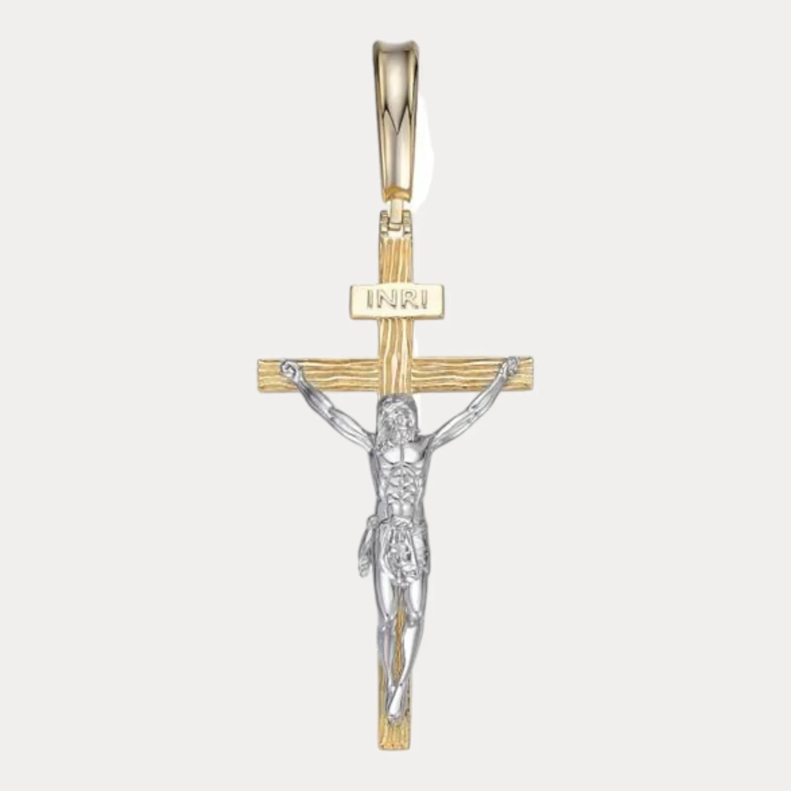 925 Sterling Silver Jesus on Wooden Cross Pendant - Image 2