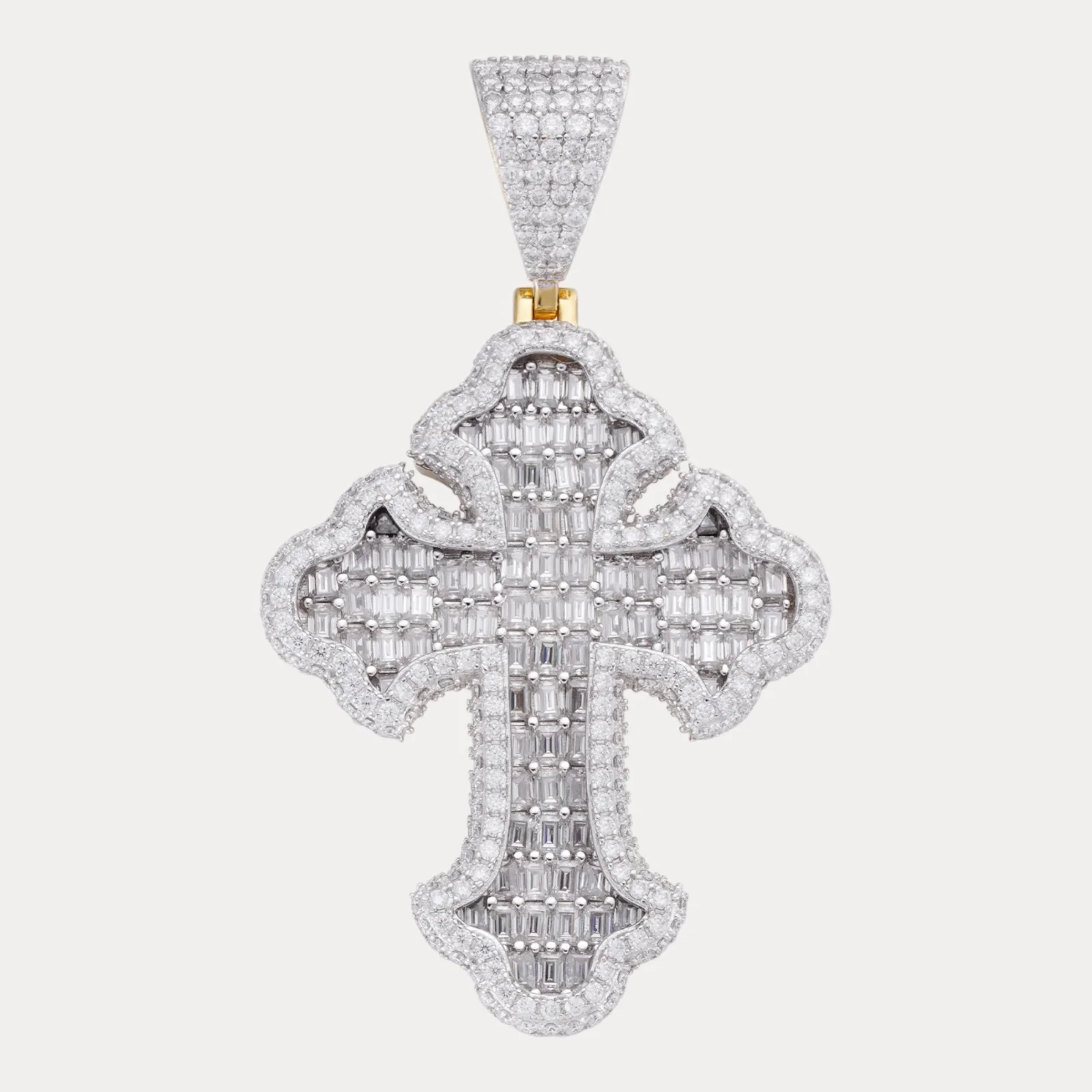 925 Sterling Silver Gothic Cross With Moissanite - Large - Image 2