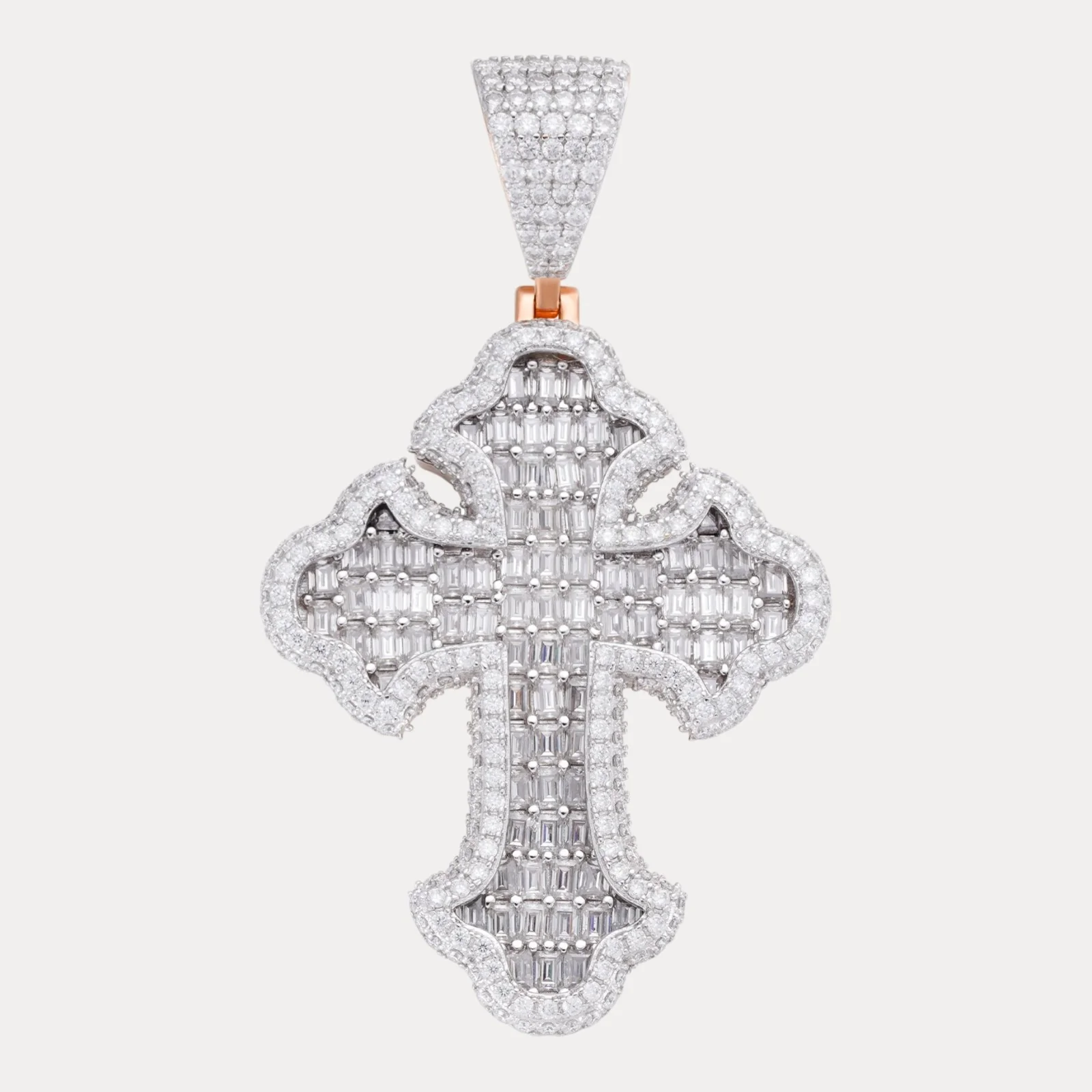 925 Sterling Silver Gothic Cross With Moissanite - Large - Image 3