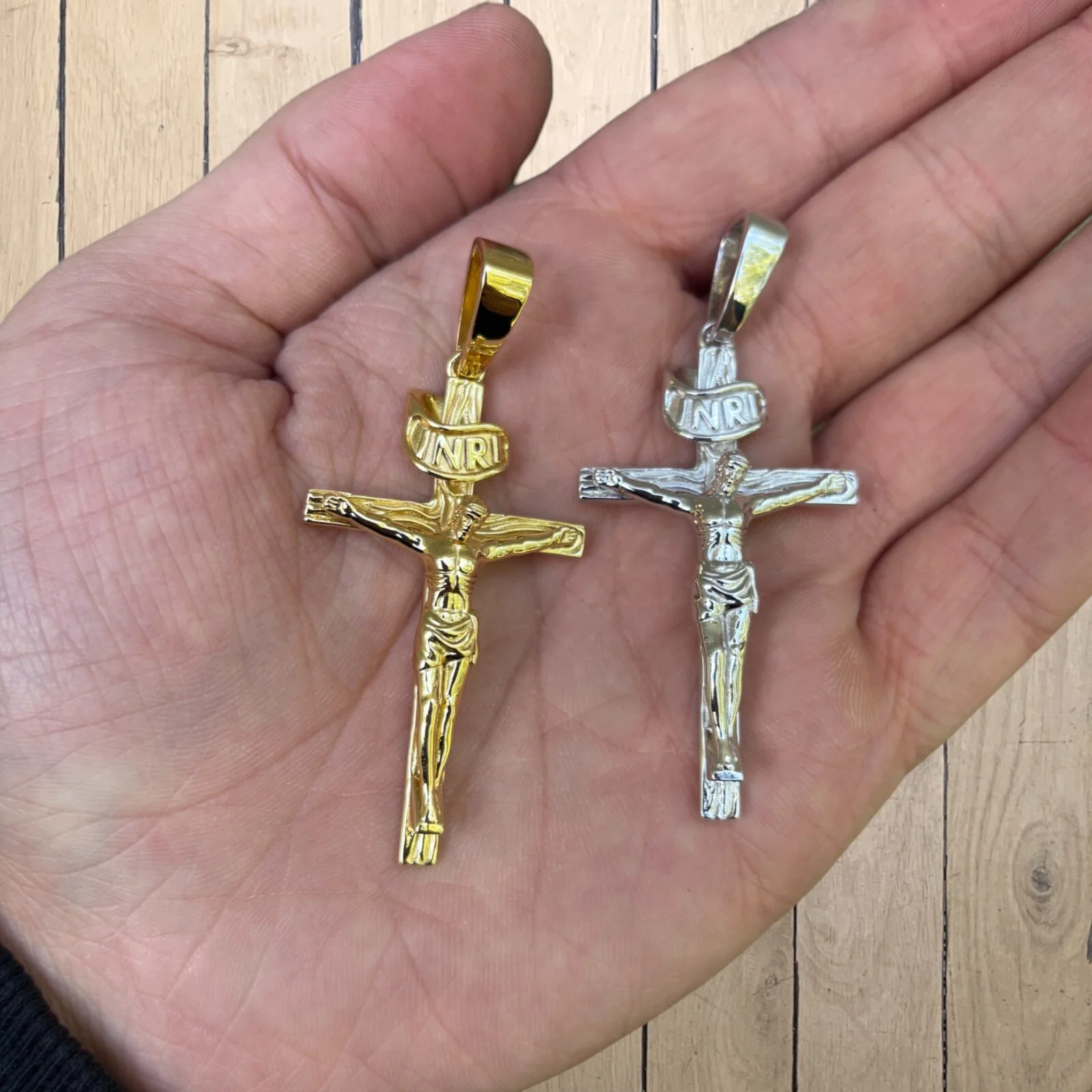 925 Sterling Silver Crucifix Cross Pendant - Large - Image 3