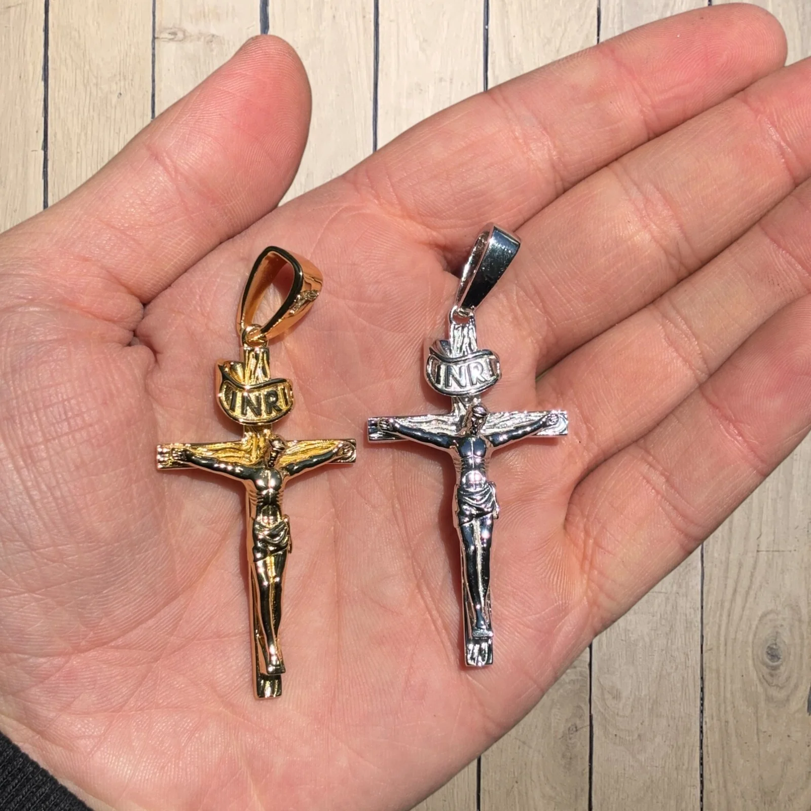 925 Sterling Silver Crucifix Cross Pendant - Large - Image 4
