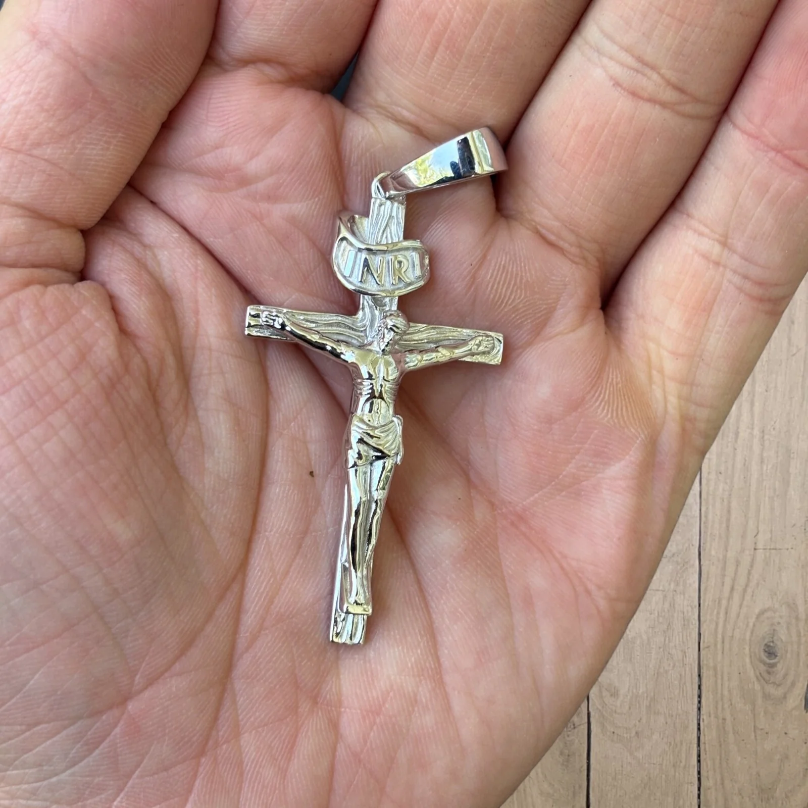 925 Sterling Silver Crucifix Cross Pendant - Large - Image 5