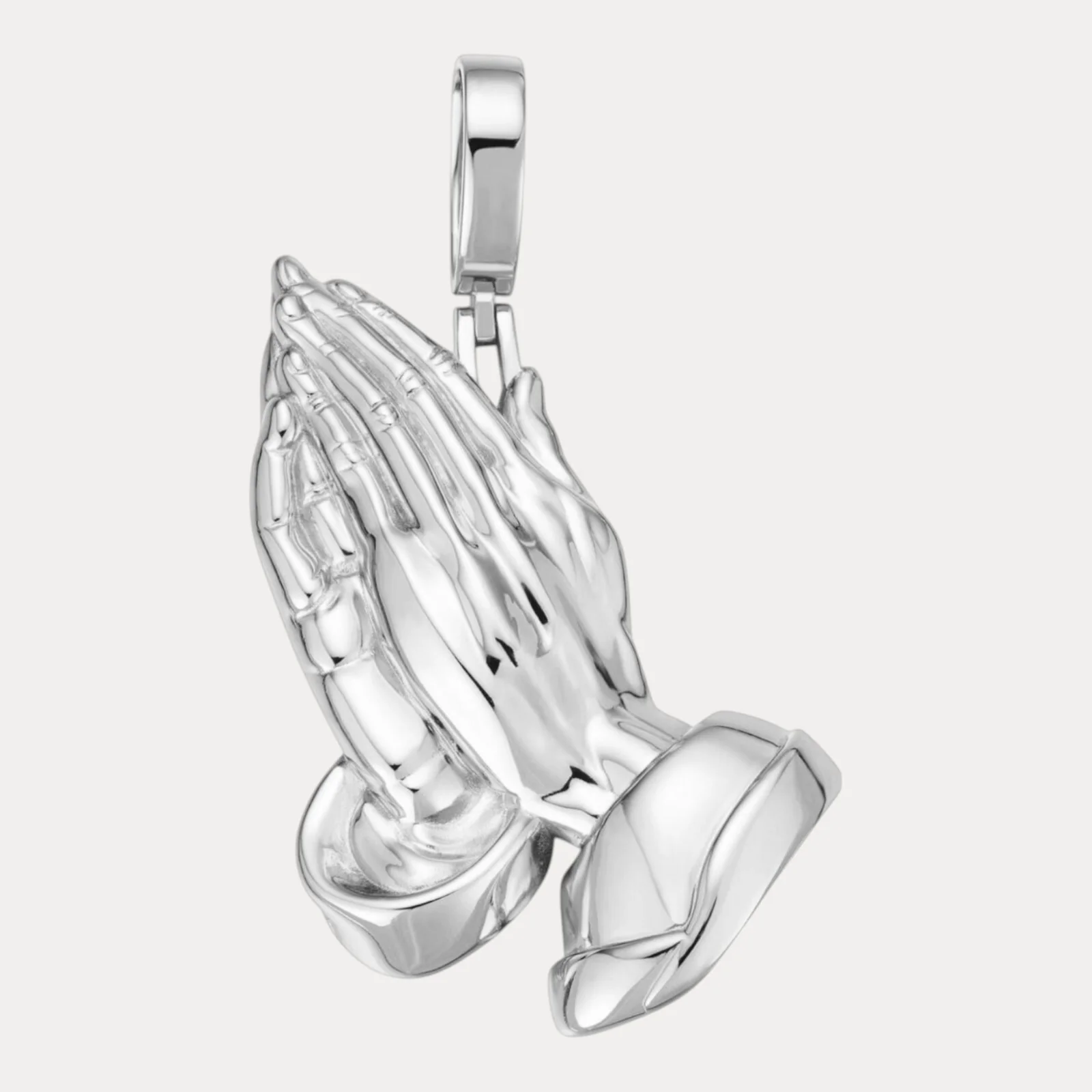 925 Sterling Silver Praying Hands Pendant - Large