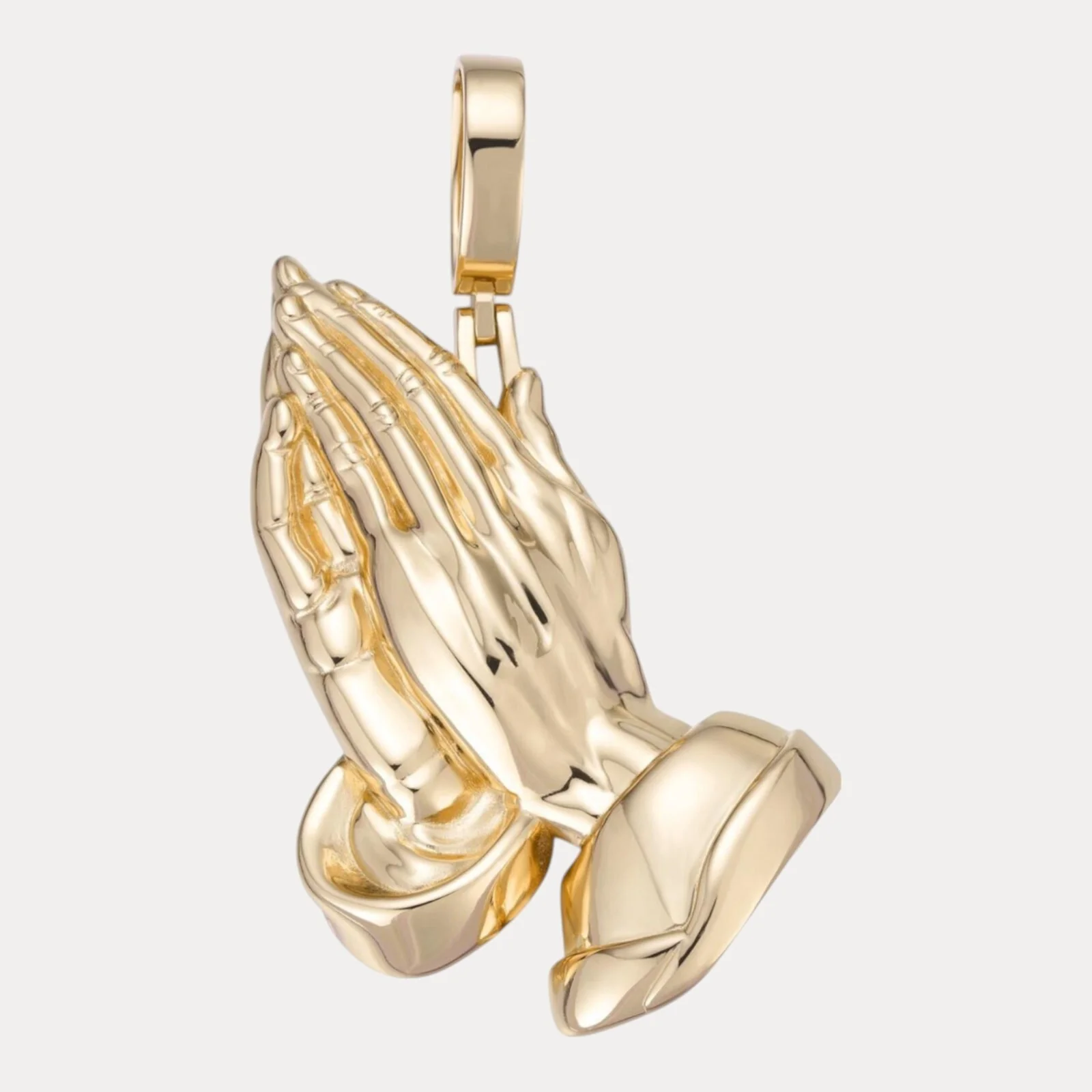 925 Sterling Silver Praying Hands Pendant - Large - Image 2