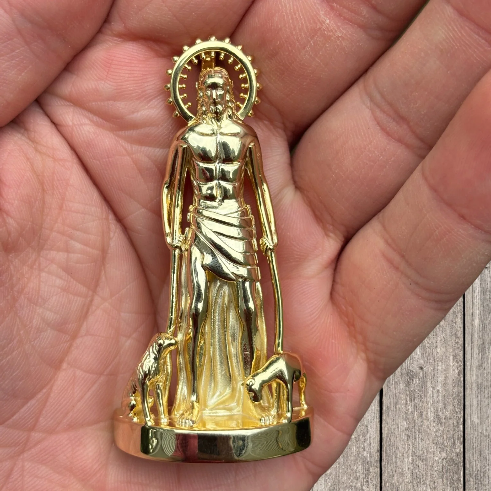 925 Sterling Silver St Lazarus San Lazaro Pendant - Large - Image 4