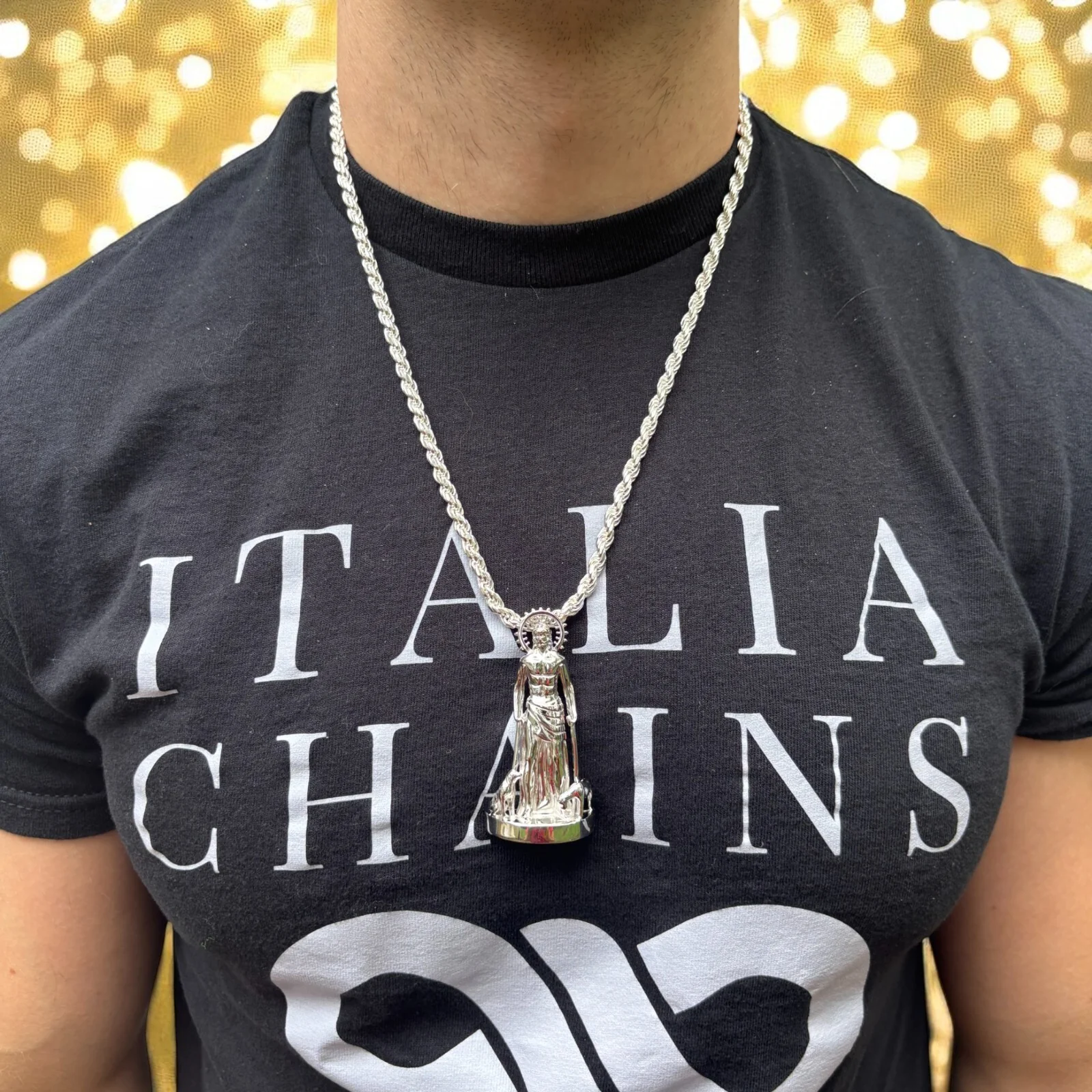 925 Sterling Silver St Lazarus San Lazaro Pendant - Large - Image 8