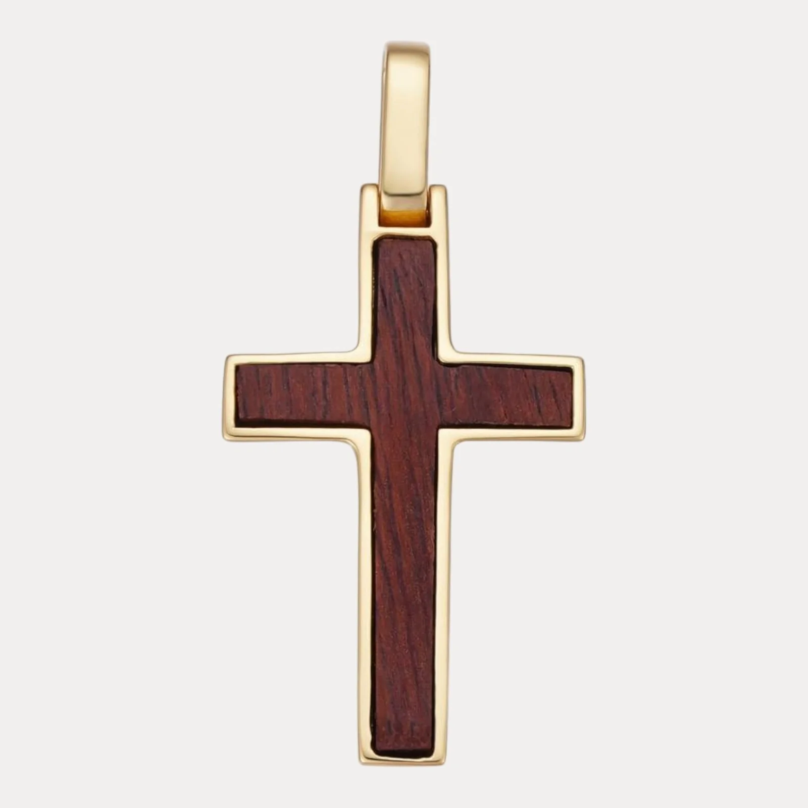925 Sterling Silver Wooden Cross Pendant - Large - Image 2