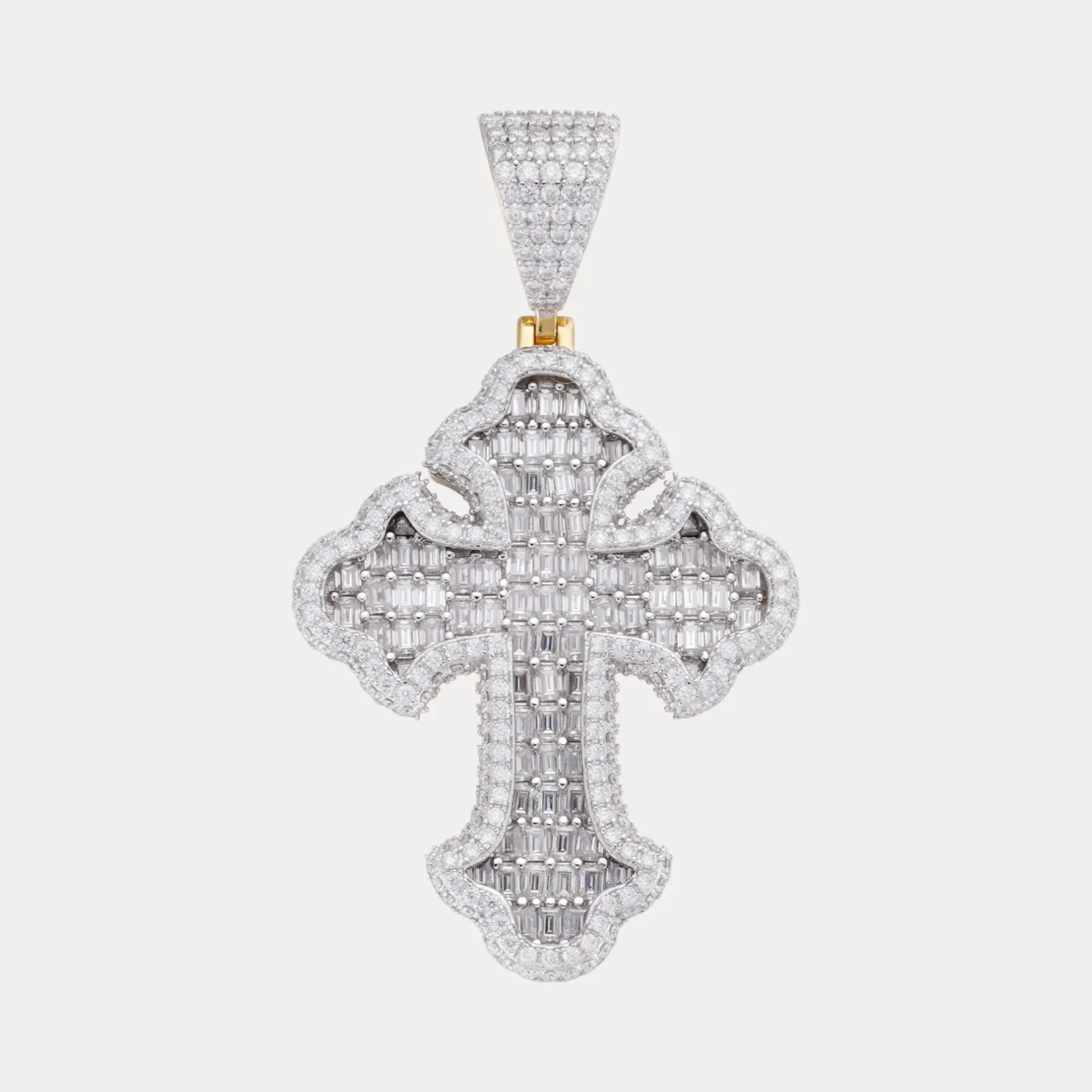 925 Sterling Silver Gothic Cross With Moissanite - Medium - Image 2
