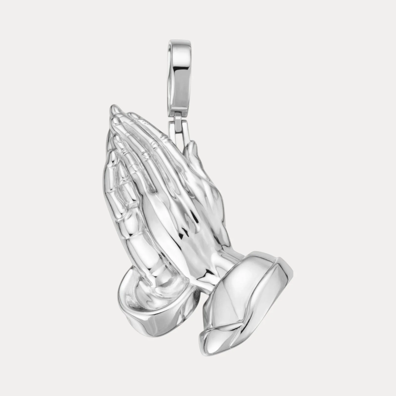 925 Sterling Silver Praying Hands Pendant - Medium