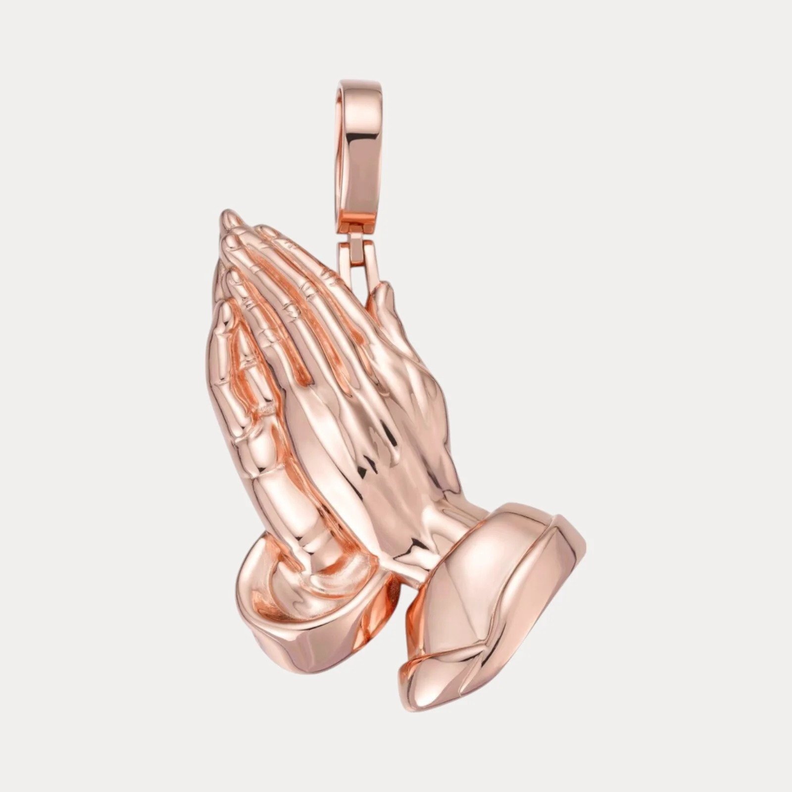 925 Sterling Silver Praying Hands Pendant - Medium - Image 3