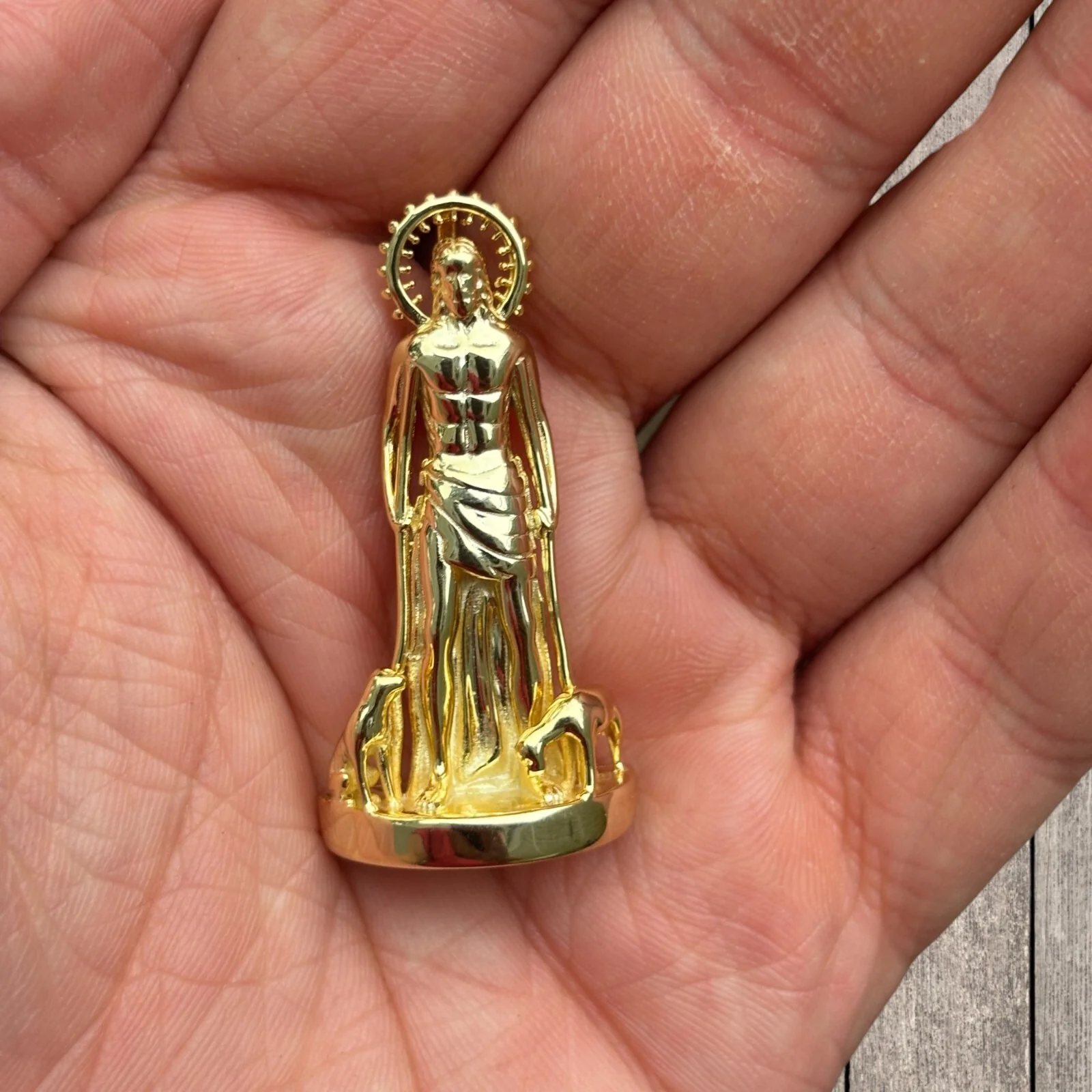 925 Sterling Silver St Lazarus San Lazaro Pendant - Medium - Image 4