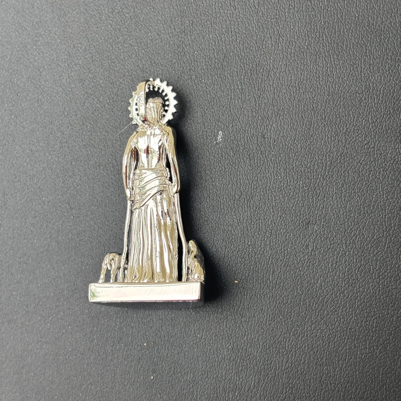 925 Sterling Silver St Lazarus San Lazaro Pendant - Medium - Image 7