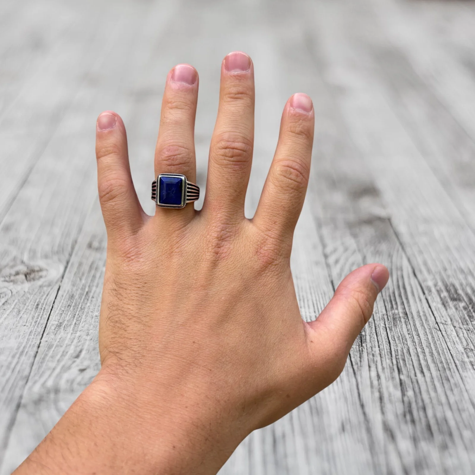 925 Sterling Silver Blue Sapphire Ring - Image 6