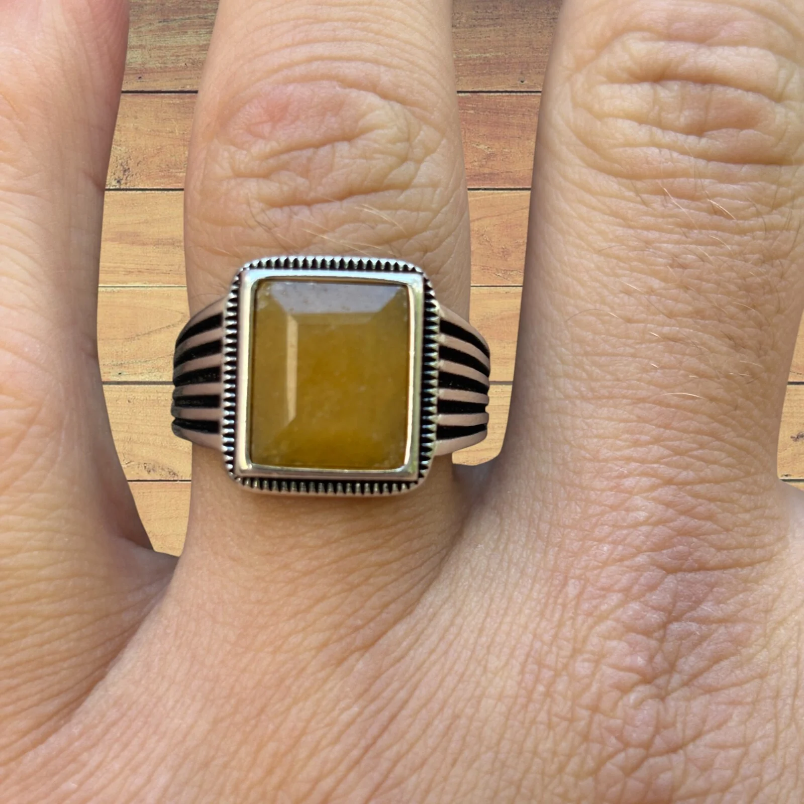 925 Sterling Silver Yellow Sapphire Ring - Image 3
