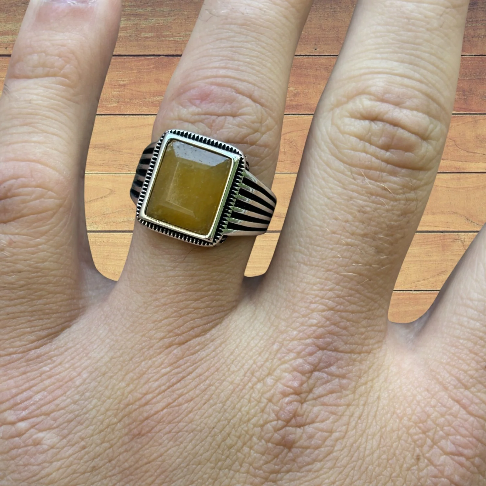 925 Sterling Silver Yellow Sapphire Ring - Image 5