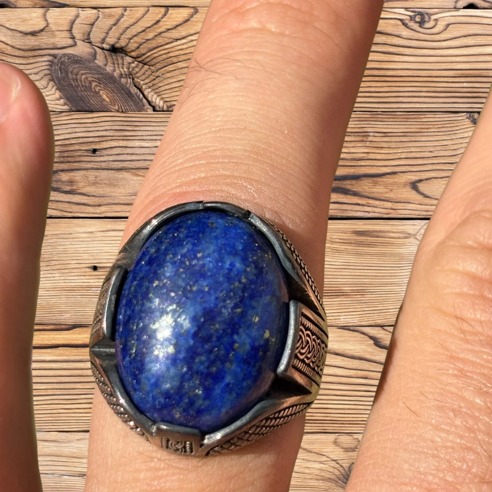 925 Sterling Silver Blue Lapis Ring - Image 2