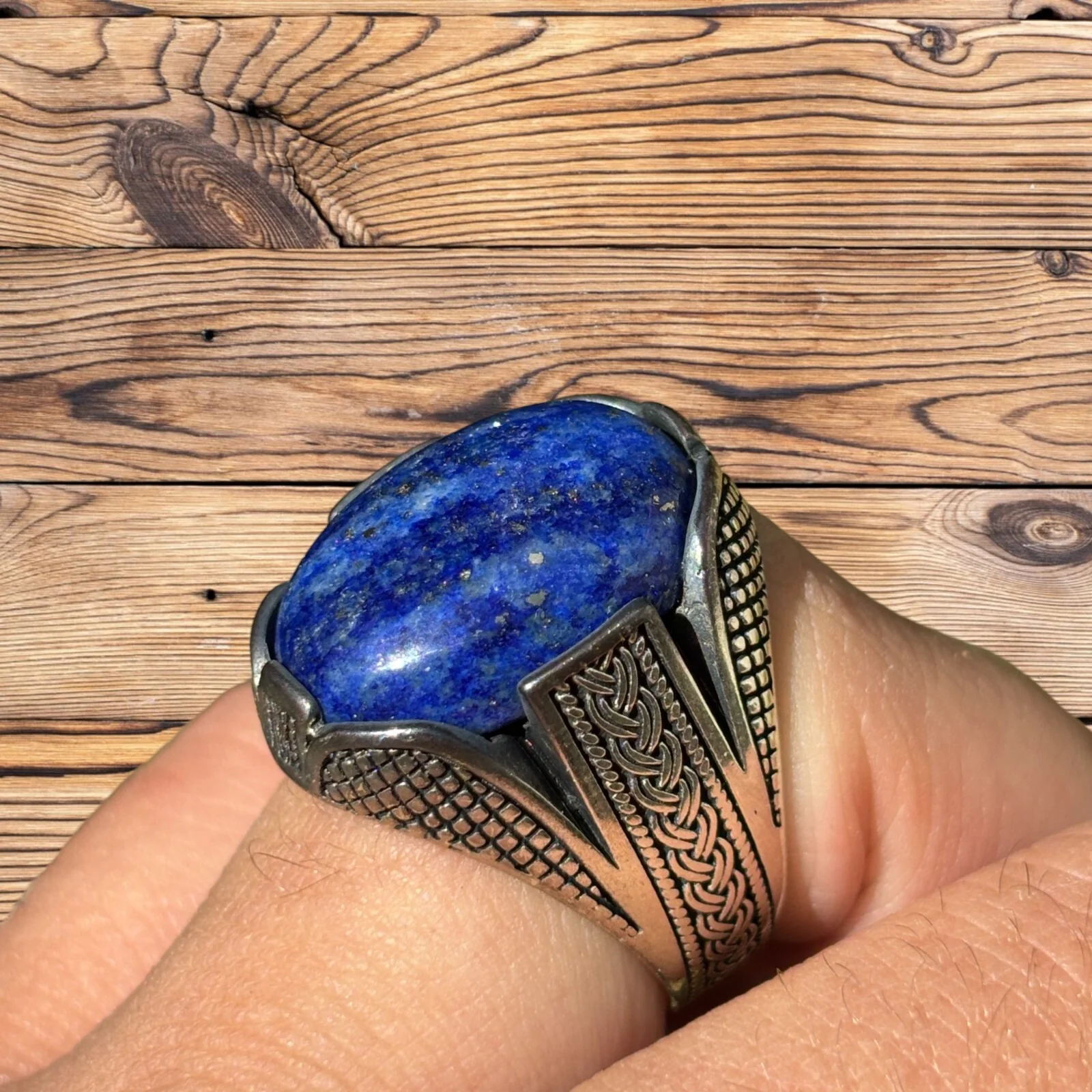 925 Sterling Silver Blue Lapis Ring - Image 3