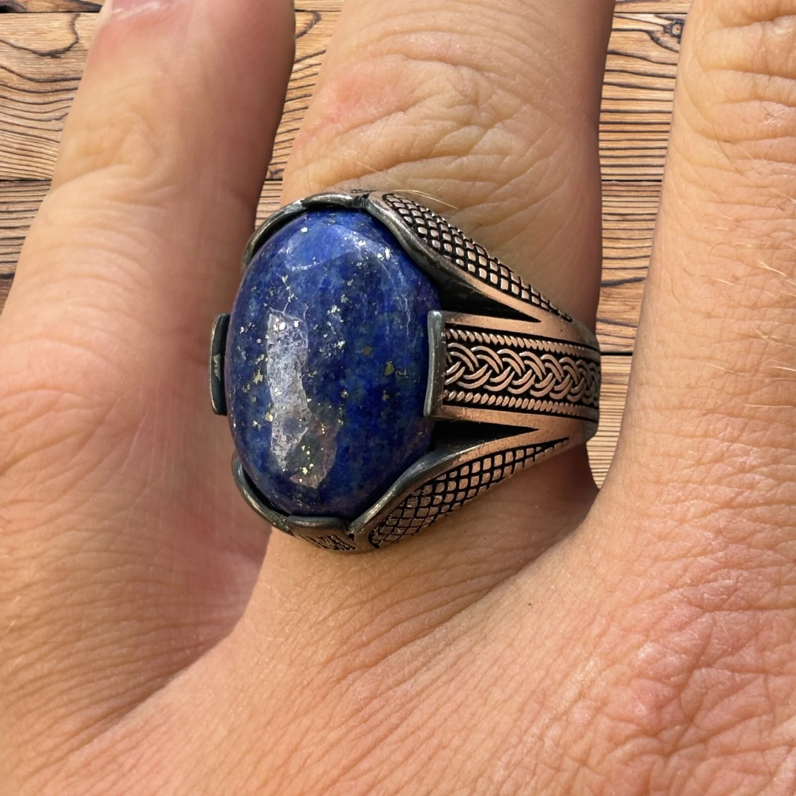 925 Sterling Silver Blue Lapis Ring - Image 5