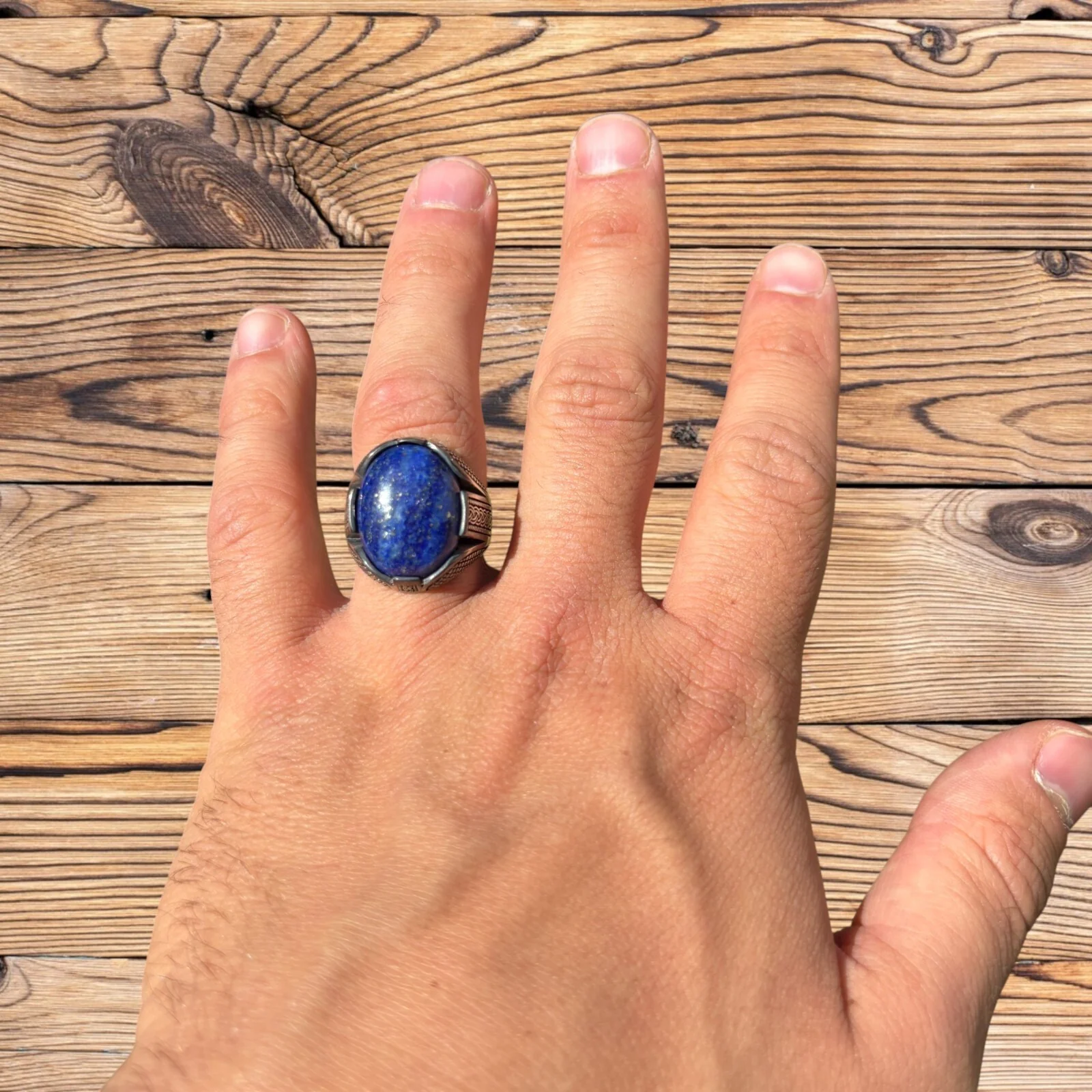 925 Sterling Silver Blue Lapis Ring - Image 6