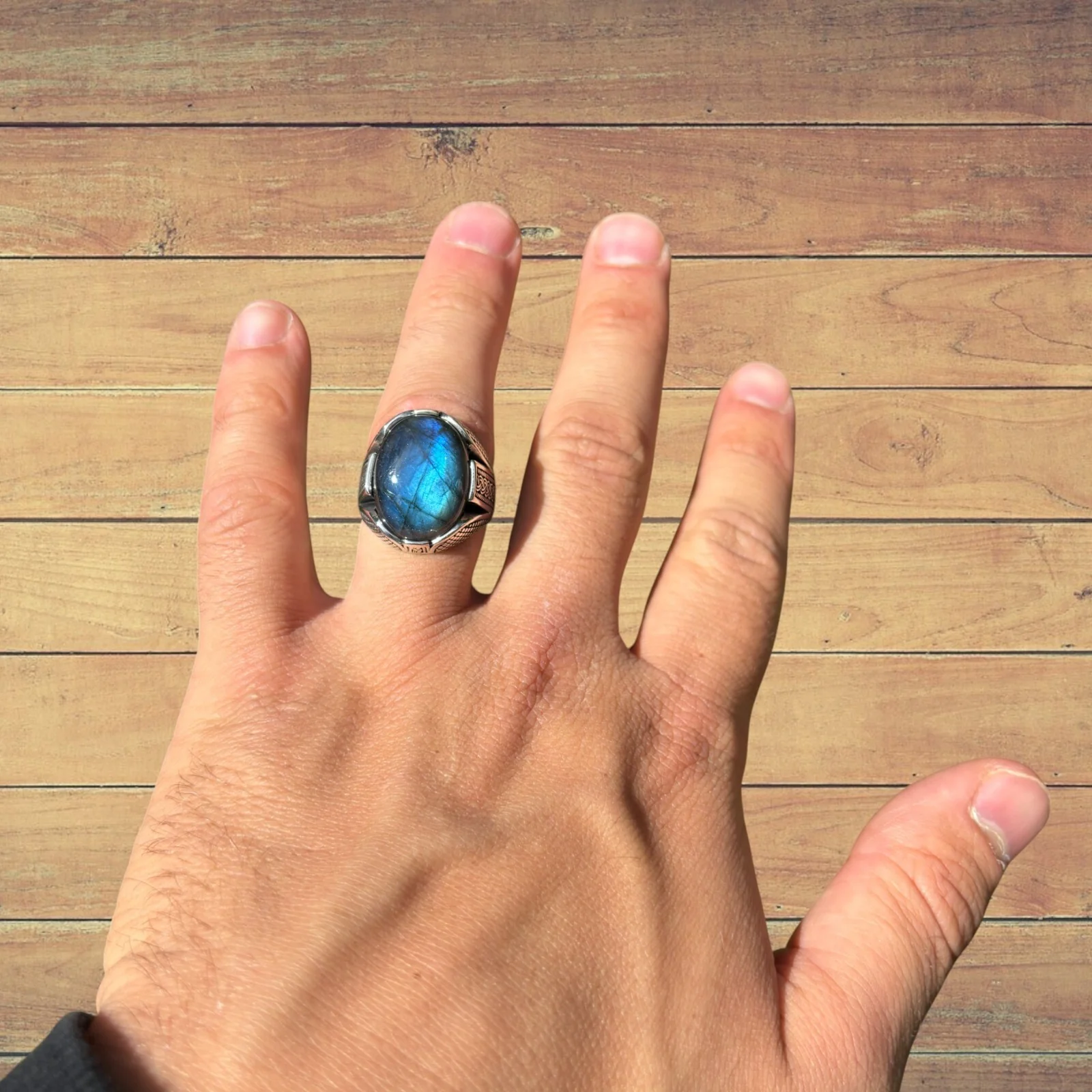 925 Sterling Silver Labradorite Ring - Image 4