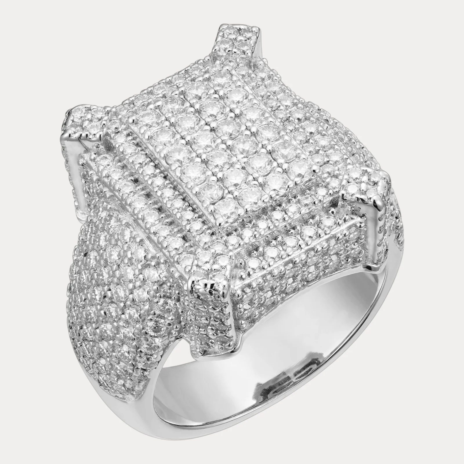 925 Sterling Silver Moissanite Cluster Ring