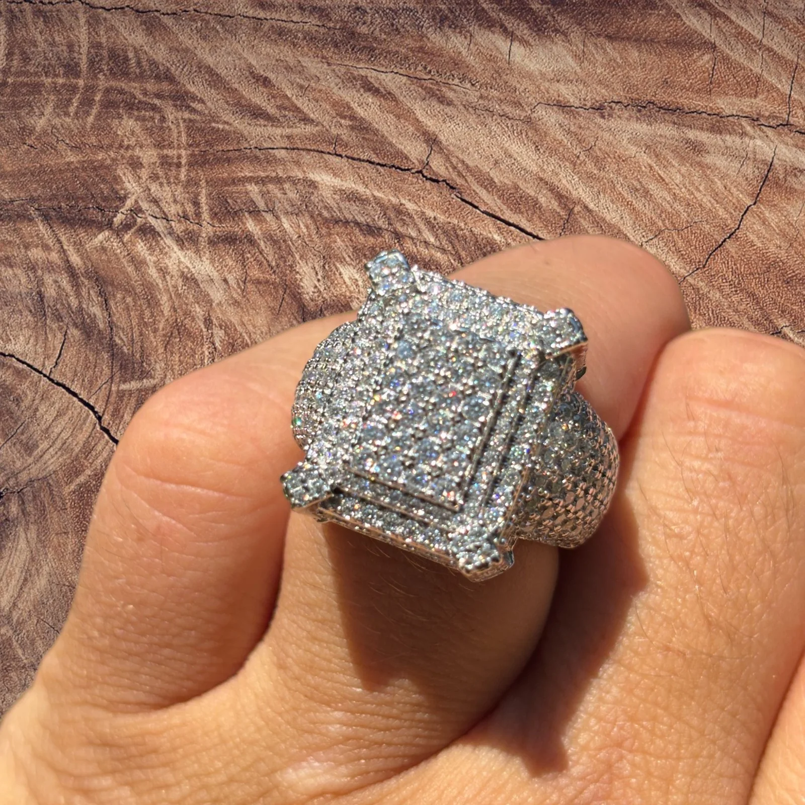 925 Sterling Silver Moissanite Cluster Ring - Image 5