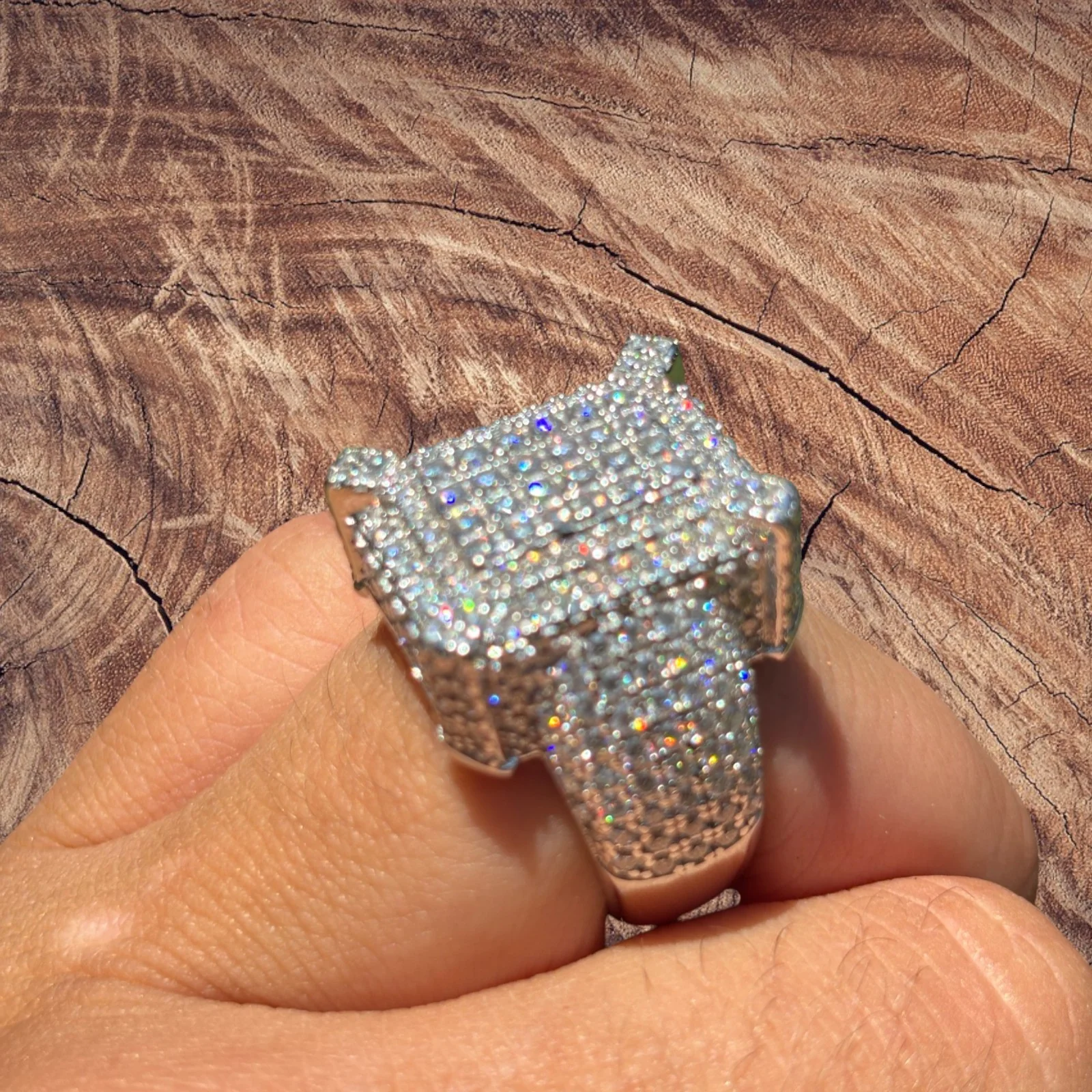 925 Sterling Silver Moissanite Cluster Ring - Image 6