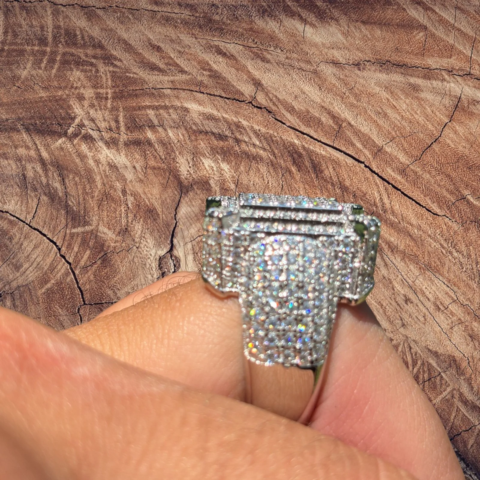 925 Sterling Silver Moissanite Cluster Ring - Image 7