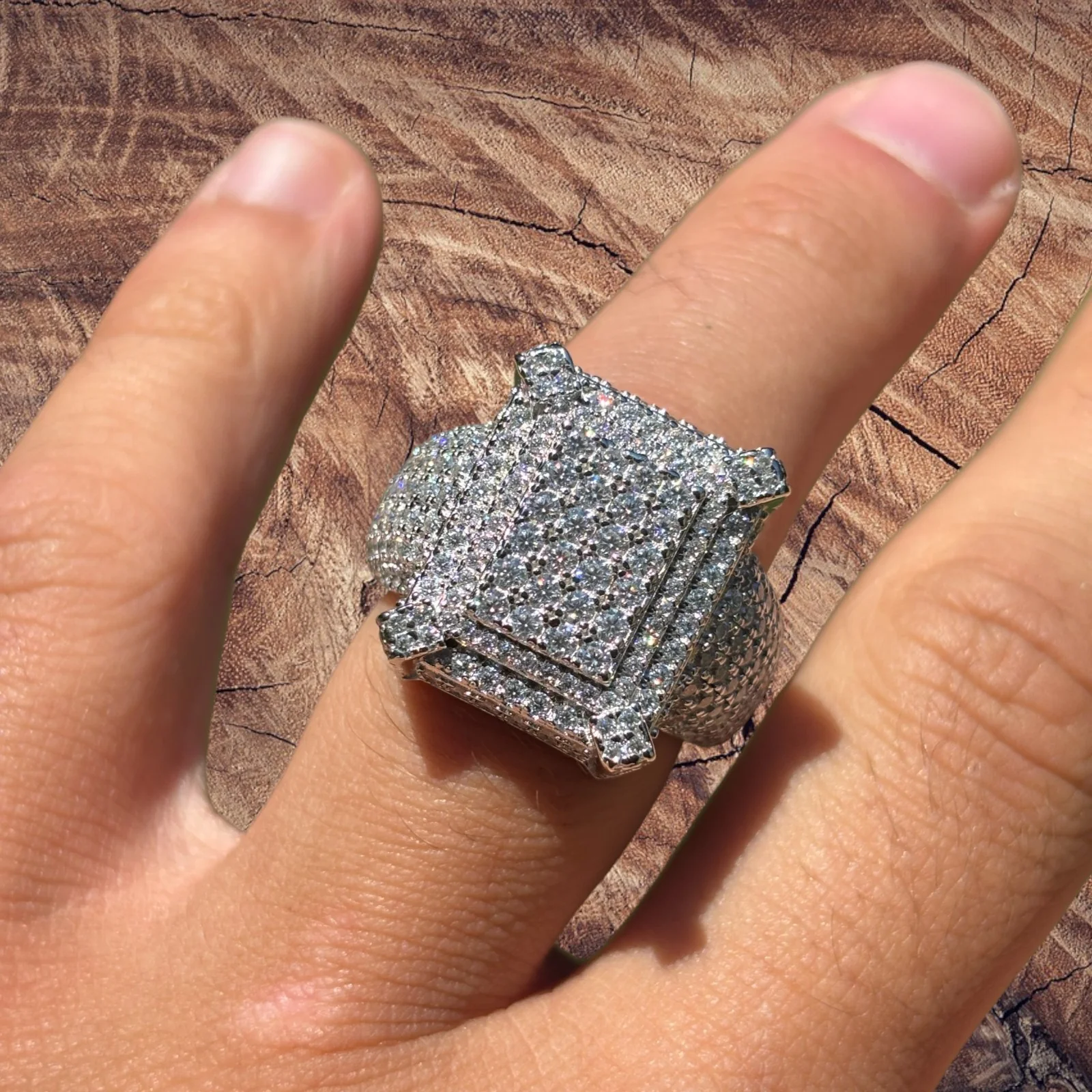 925 Sterling Silver Moissanite Cluster Ring - Image 8