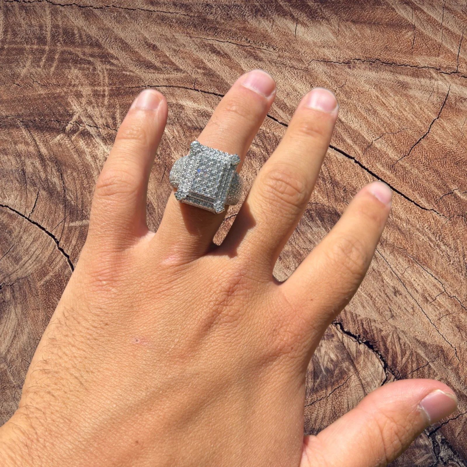 925 Sterling Silver Moissanite Cluster Ring - Image 9