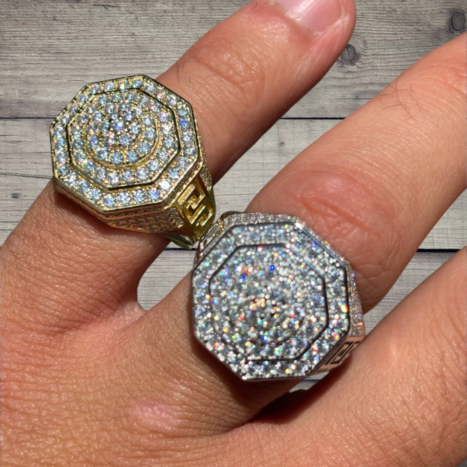925 Sterling Silver Moissanite Octagon Shaped Ring - Image 3