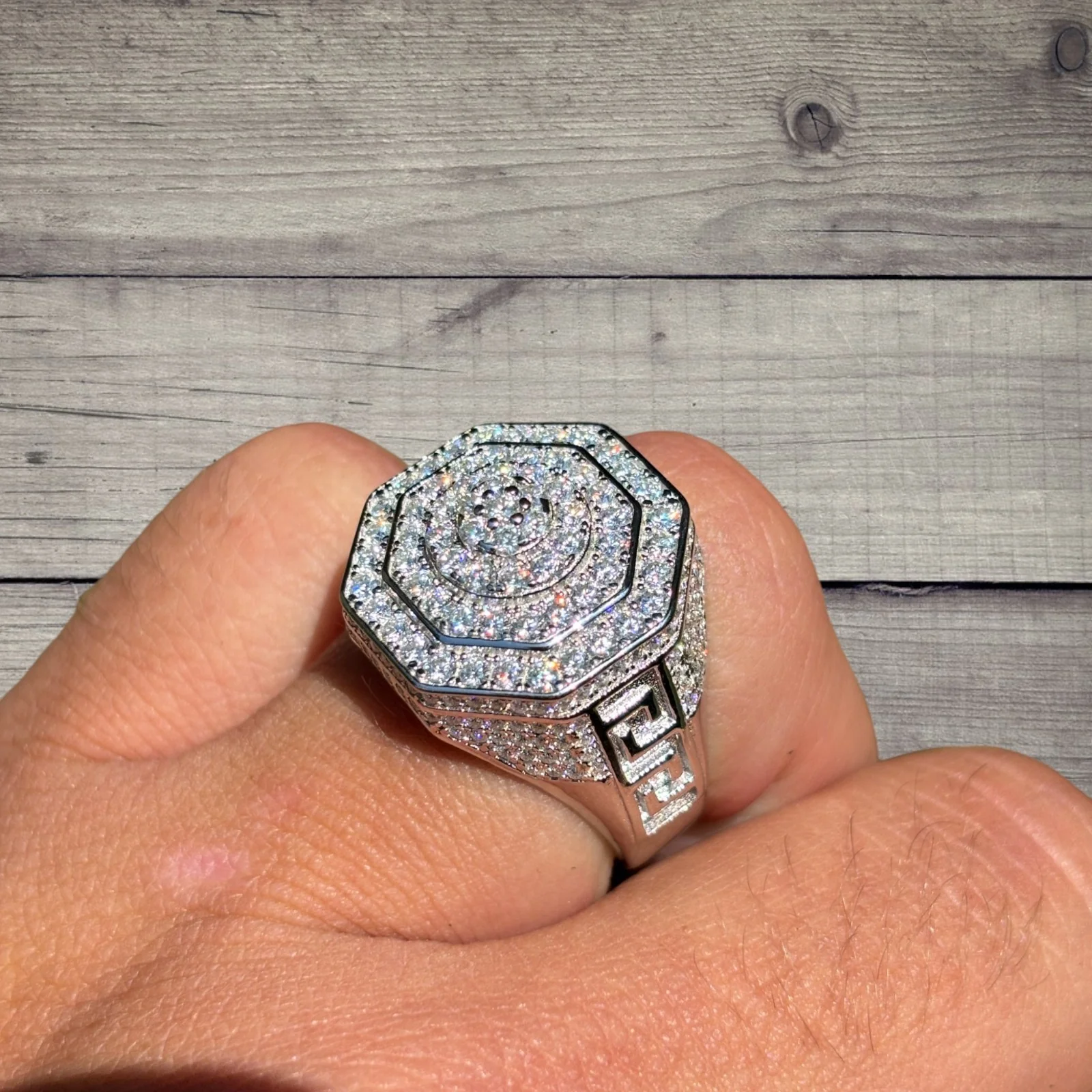 925 Sterling Silver Moissanite Octagon Shaped Ring - Image 5